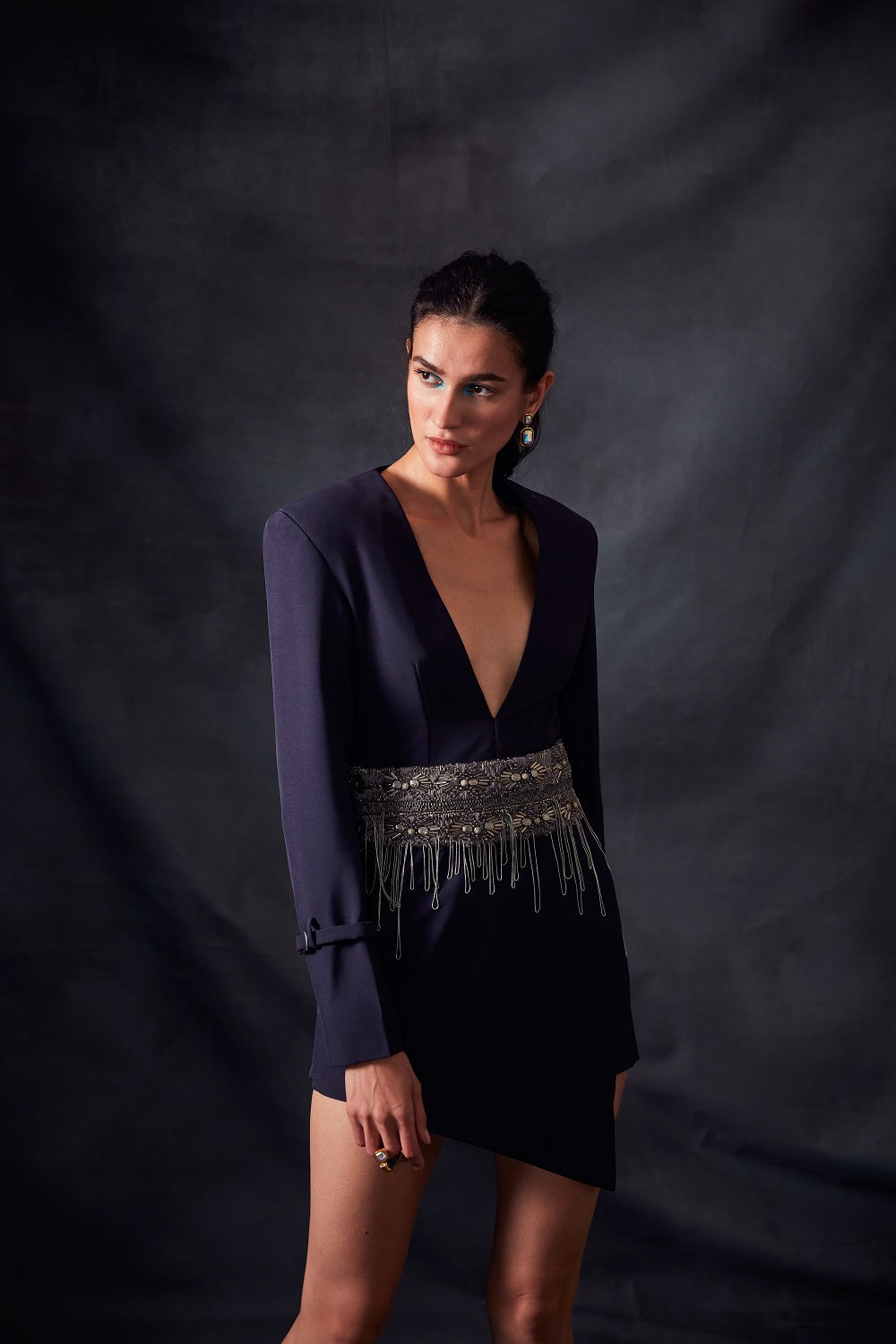Elegant Midnight Blue Dress for Women - Perfect for Evening Parties, Date Nights & Special Occasions