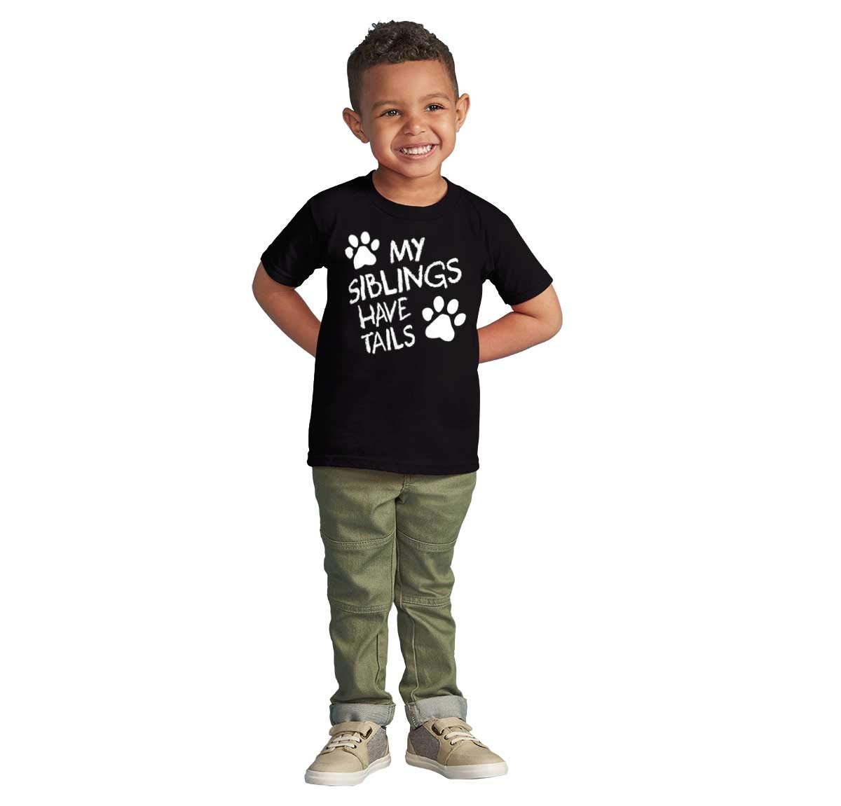 Brisco Brands Siblings Have Tails Cute Pet Owner Toddler T-Shirt for Boys & Girls - Perfect for Family Matching Outfits & Pet Lovers