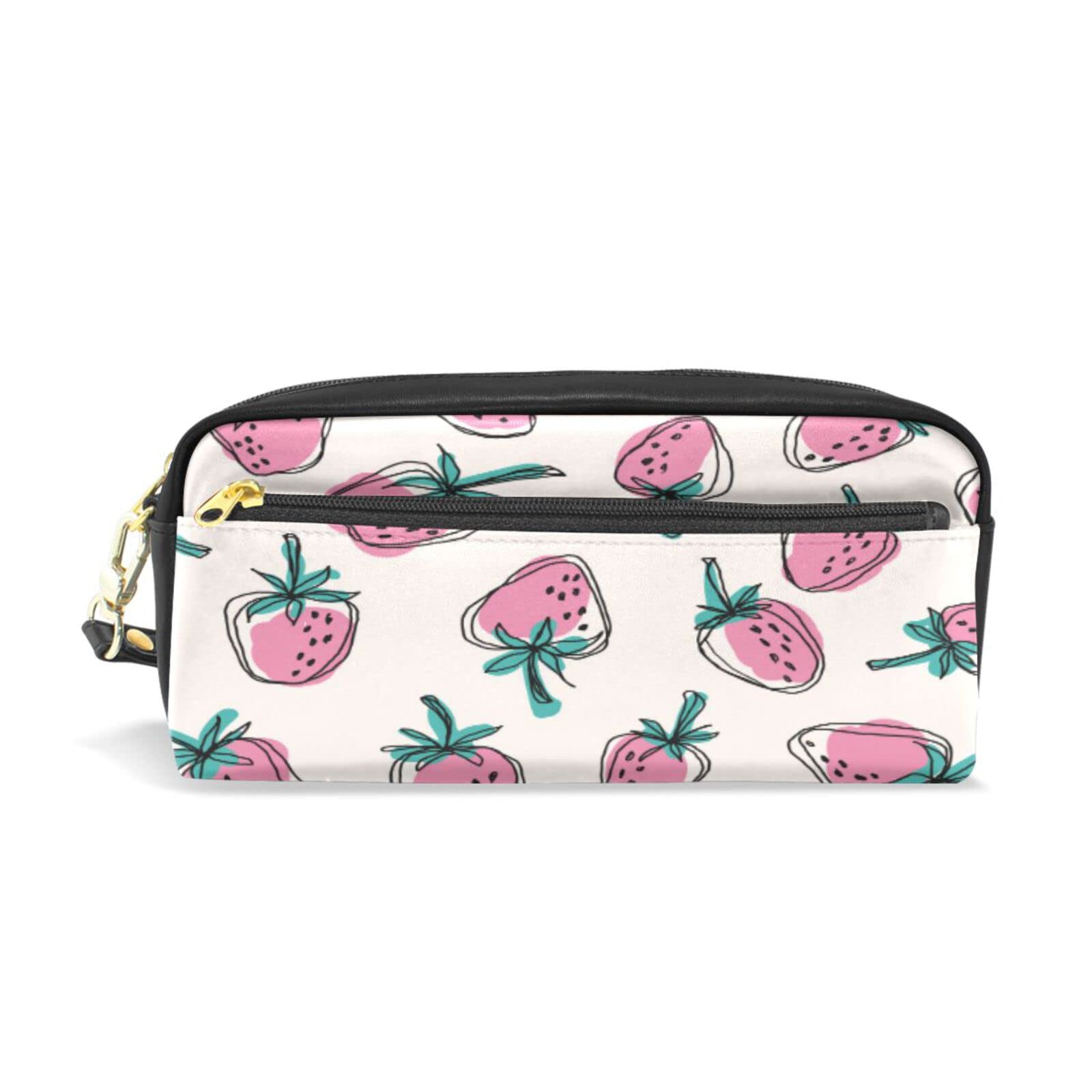 Strawberry Pencil Case with Zipper - Durable Stationery & Cosmetic Pouch for School, Office & Travel