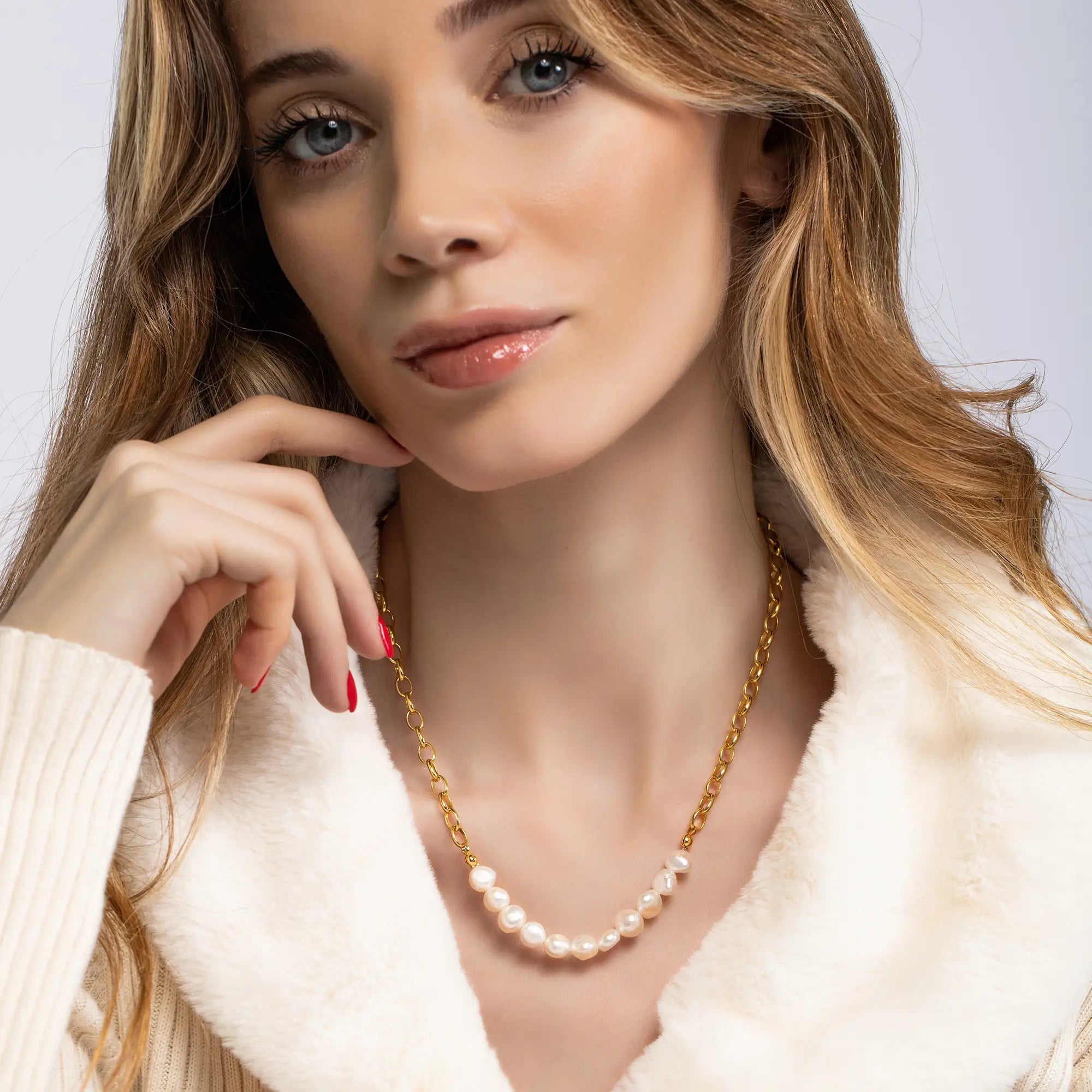 Elegant Pearl Chain Necklace for Women - Classic & Timeless Jewelry Gift for Her - Perfect for Weddings, Parties & Everyday Wear