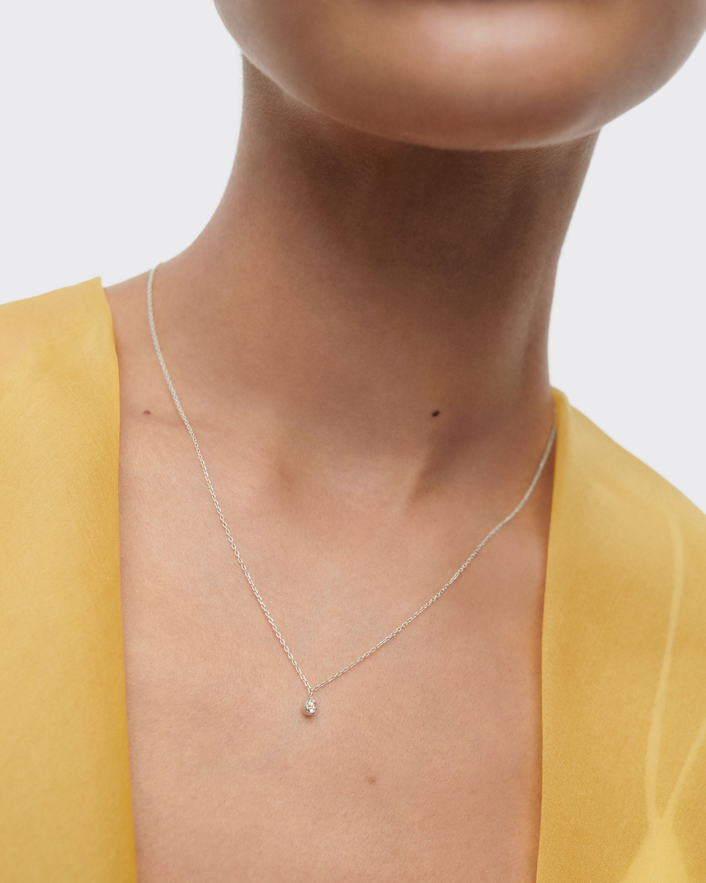 Diamond and White Gold Solitaire Necklace for Women - Elegant Pendant Jewelry for Weddings, Anniversaries & Special Occasions