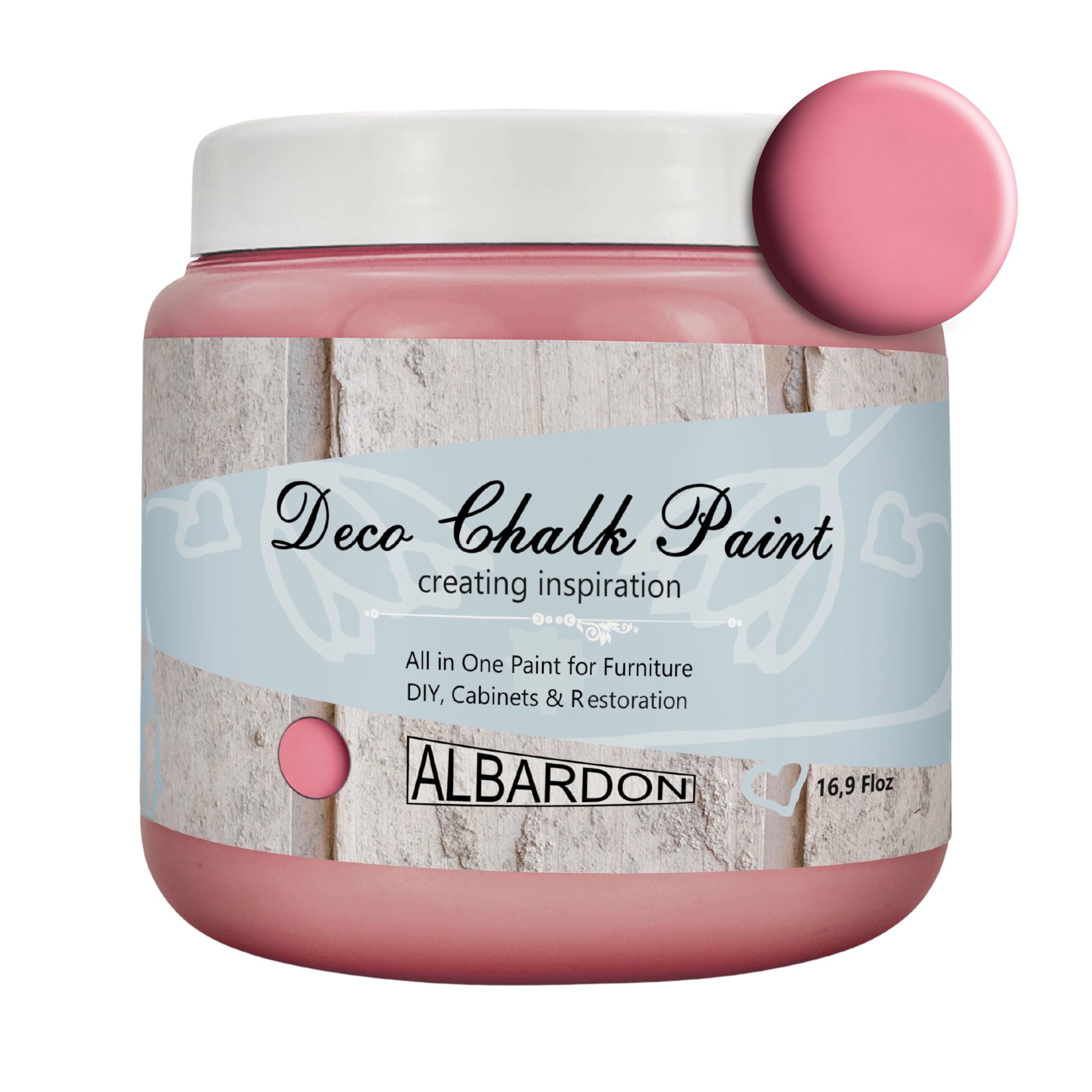Premium Deco Chalk Paint for Furniture - All-in-One Matte Finish DIY Paint (Raspberry, 16.9 oz) - Perfect for Home Decor, Crafts & Upcycling Projects
