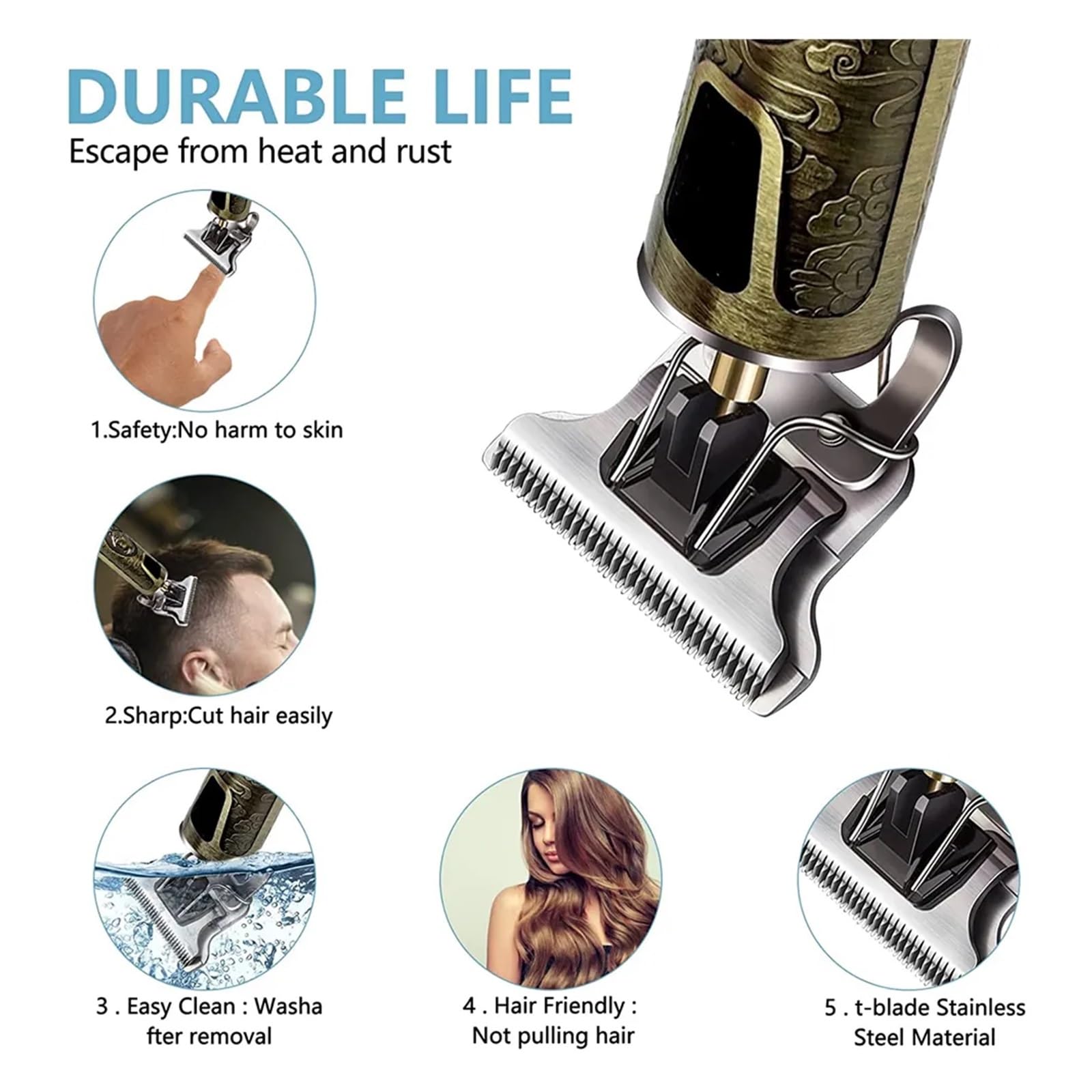 T9 LCD Electric Hair Clipper for Men - Precision Trimmer with Oil Shaving Head & ABS Black Design | Perfect for Home Grooming, Beard Trimming & Hair Styling