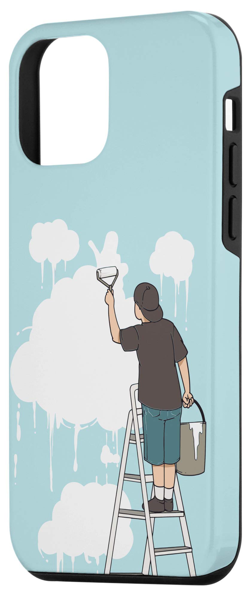 Premium iPhone 12 Mini Case - Clouds Painter Powder Blue Design | Slim Protective Cover | Perfect for Everyday Use, Travel & Outdoor Activities