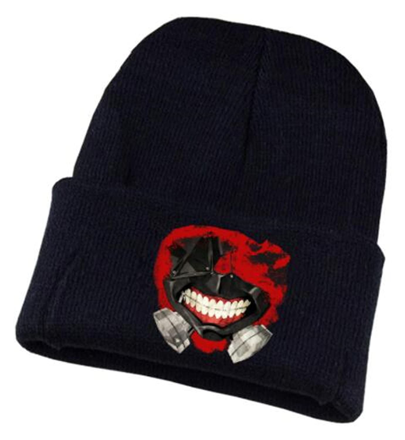 Tokyo Ghoul Kaneki Ken Anime Beanie Hat - Unisex Winter Knit Skull Cap for Men & Women - Soft Warm Cuffed Beanie for Cosplay, Gift & Cold Weather Fashion