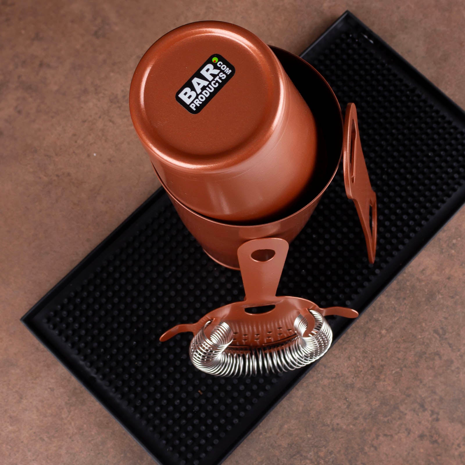 4-Piece Bar Set with V Rod® Copper - Premium Home Bar Accessories for Cocktail Mixing & Entertaining
