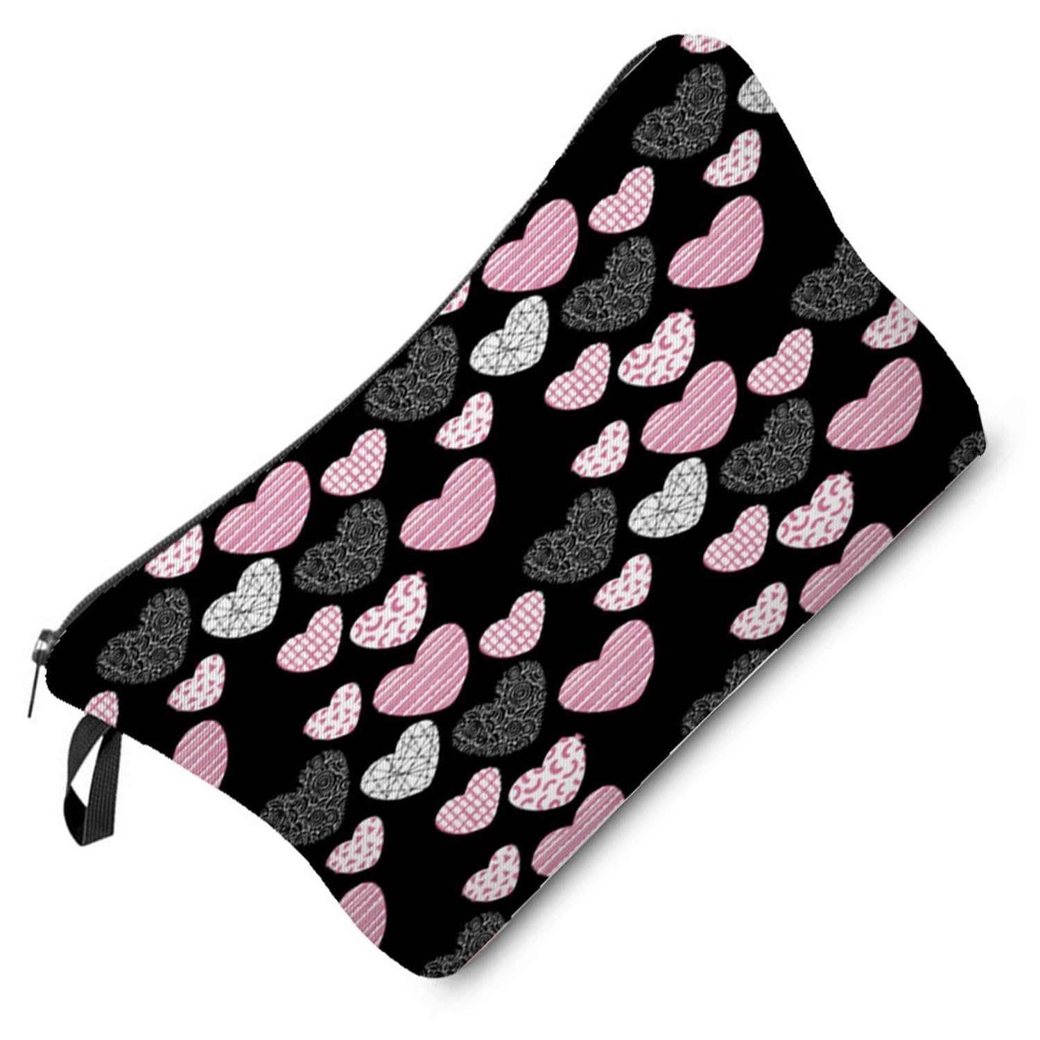 Cute Pink Heart Makeup Bag - Small Cosmetic Organizer with Zipper Pouch for Women, Perfect Gift for Friends & Sisters - Ideal for Travel, Daily Use & Makeup Storage