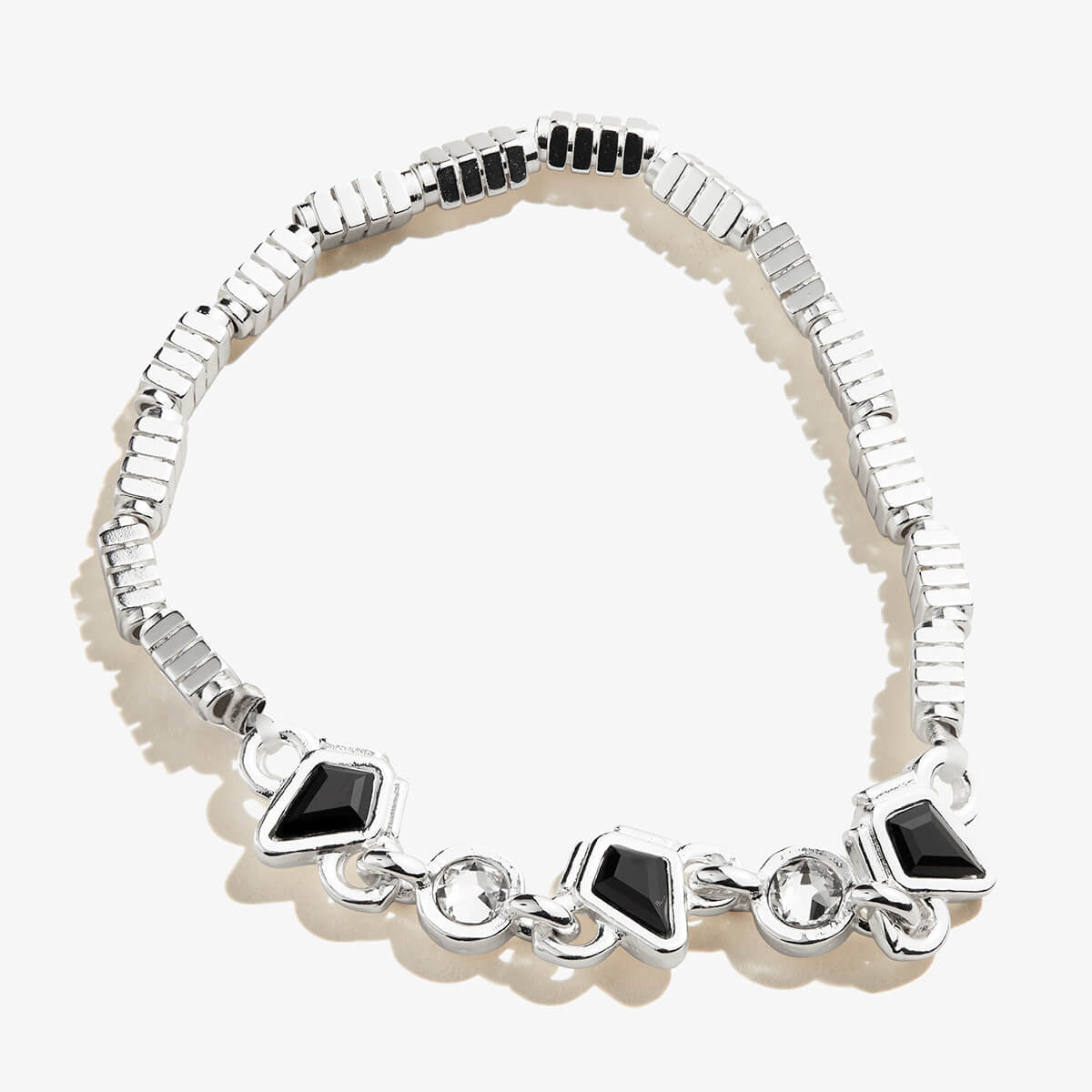 Crystal & Black Diamond Stretch Bracelet for Women - Elegant Adjustable Beaded Jewelry for Parties, Weddings & Everyday Wear