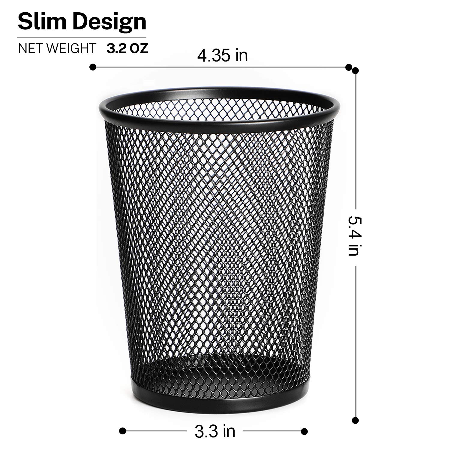 Premium MaxGear 2-Pack Large Mesh Metal Pen Holder & 2-Pack Business Card Holder Set - Desk Organizer for Pencils, Markers, Office Supplies - Perfect for Home Office, Workstation & School Desk Organization