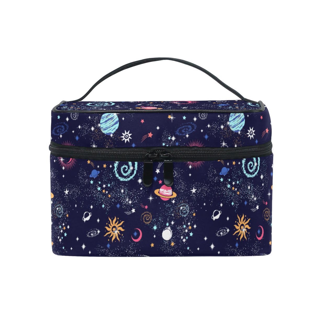 Galaxy Makeup Bag for Women - Travel Cosmetic Organizer with Compartments, Toiletry Storage Case for Teens & Ladies - Perfect for Travel, Gym & Daily Vanity Organization