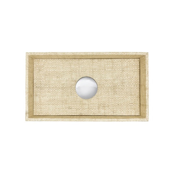 Elegant Medallion Sand Faux Grasscloth Decorative Tray - Perfect for Home Decor, Jewelry Organizer, and Coffee Table Centerpiece
