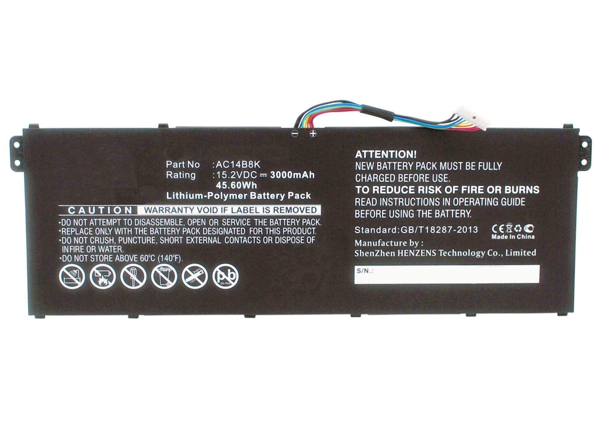 Synergy Digital Ultra High Capacity Laptop Battery for Acer Aspire 5 A515-51G-515J | 15.2V 3000mAh Li-Pol Replacement | Perfect for Work, Study, and Travel