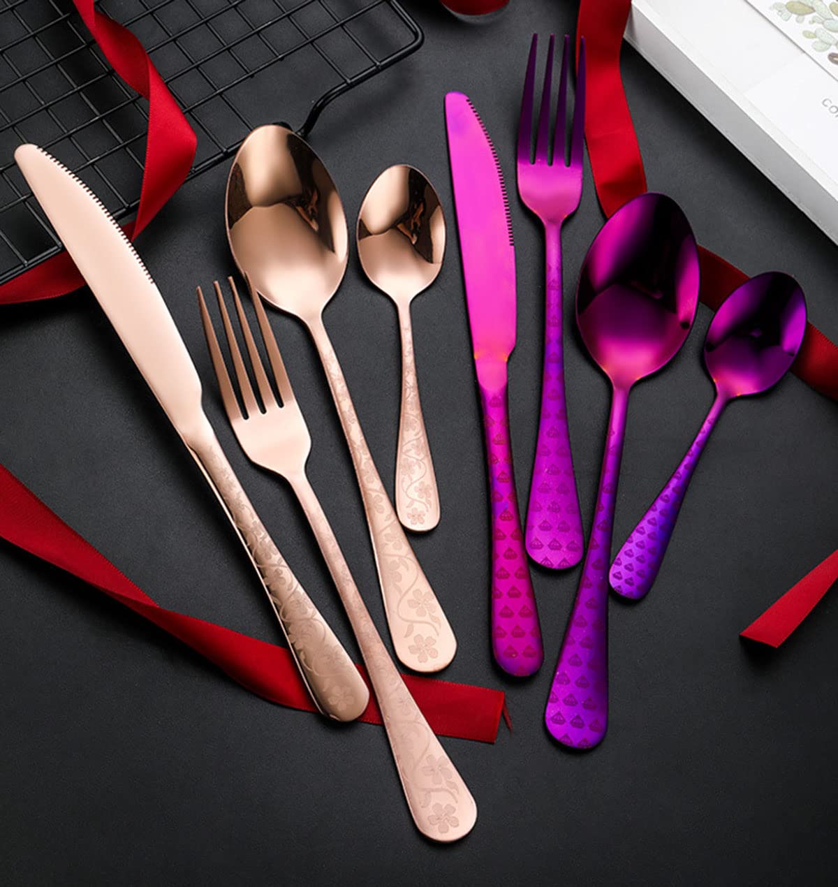 IKXO 40-Piece Stainless Steel Flatware Set for 10 - Mirror Polished Silverware Cutlery Set for Kitchen, Party, Restaurant - Elegant Dining Utensils for Everyday Use, Dinner Parties & Formal Occasions