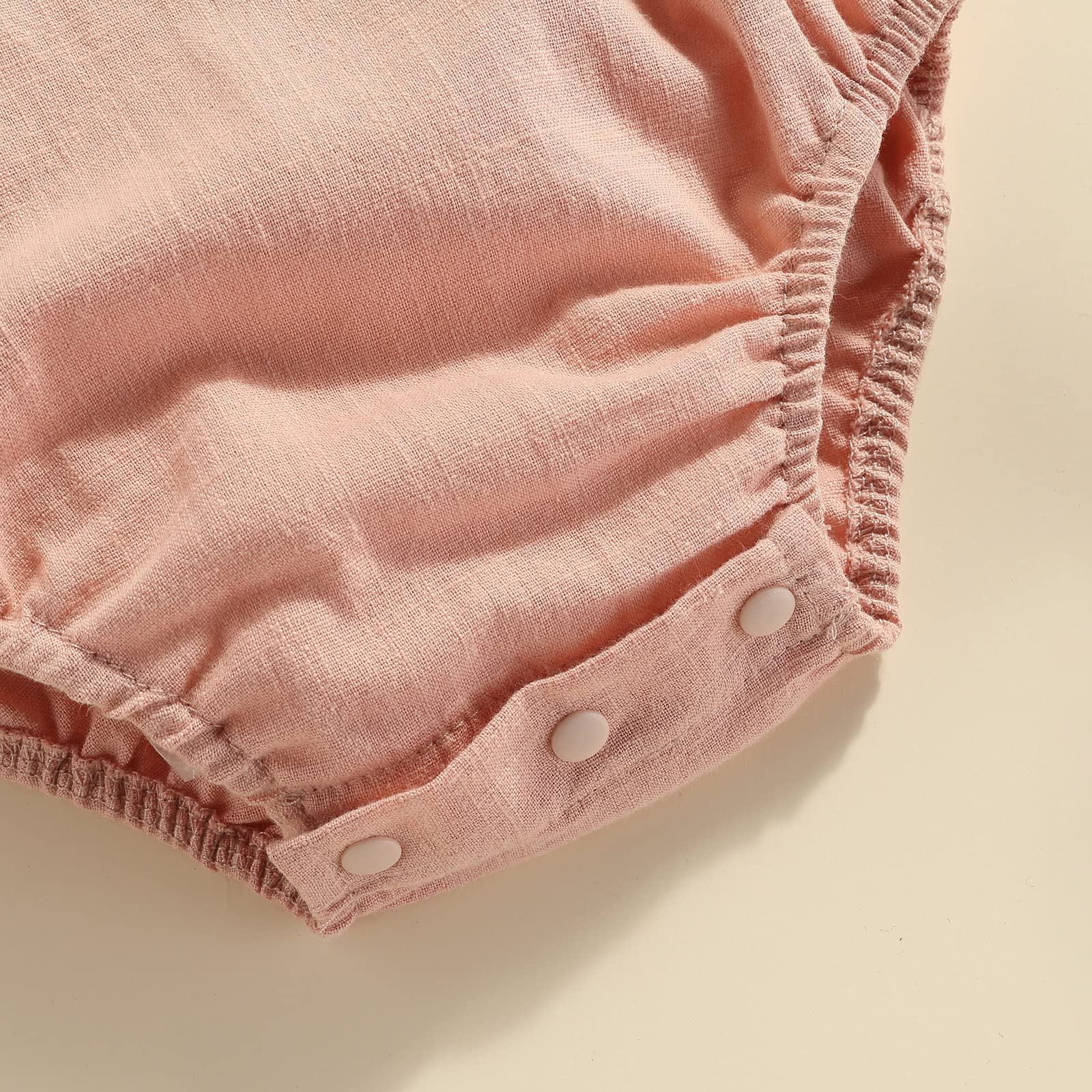 MERSARIPHY Boho Baby Girl Clothes - Cotton Linen Romper with Adjustable Straps, Newborn Bodysuit Tops for Summer - Perfect for Outdoor Play, Beach Trips & Photo Shoots