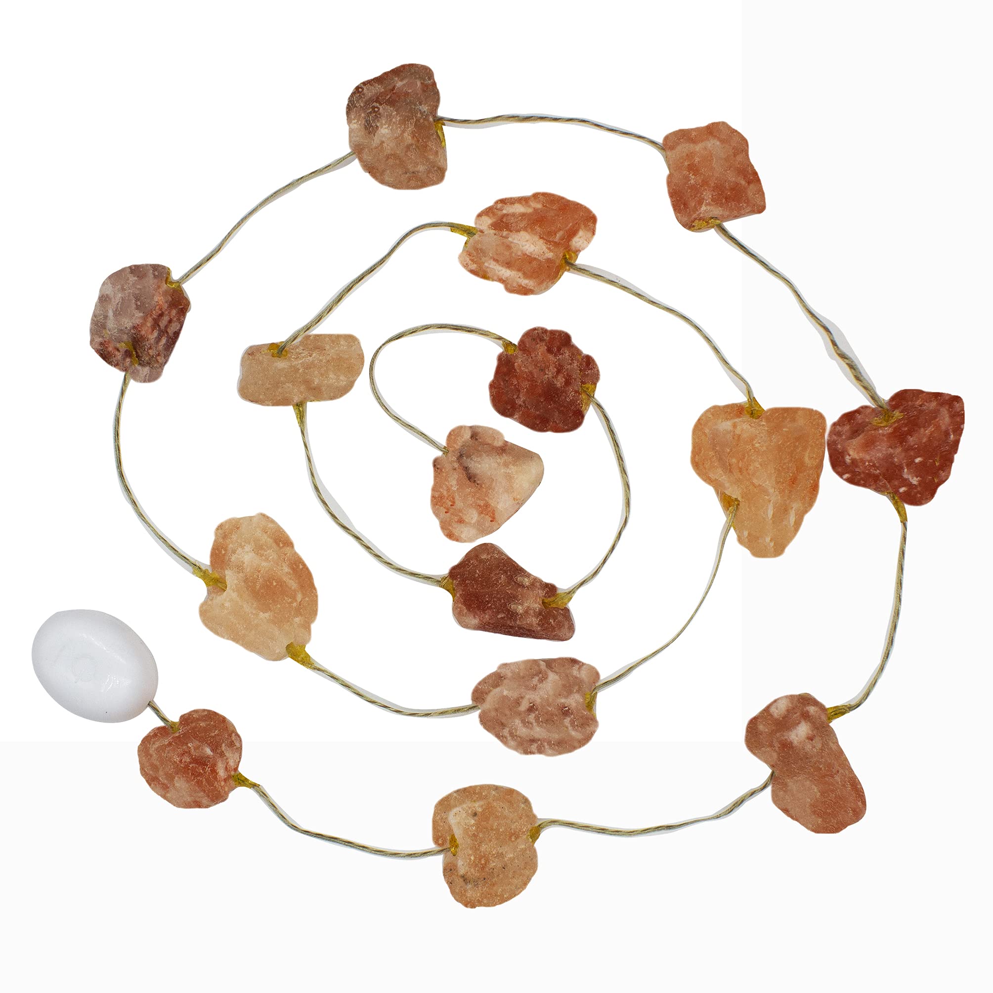 Himalayan Salt String Lights - 60in Pink Flashing Night Light with 15 LED Bulbs, Built-in Button Battery & 2 Modes - Perfect for Bedroom, Study, Festival Decor & Bedside Night Light
