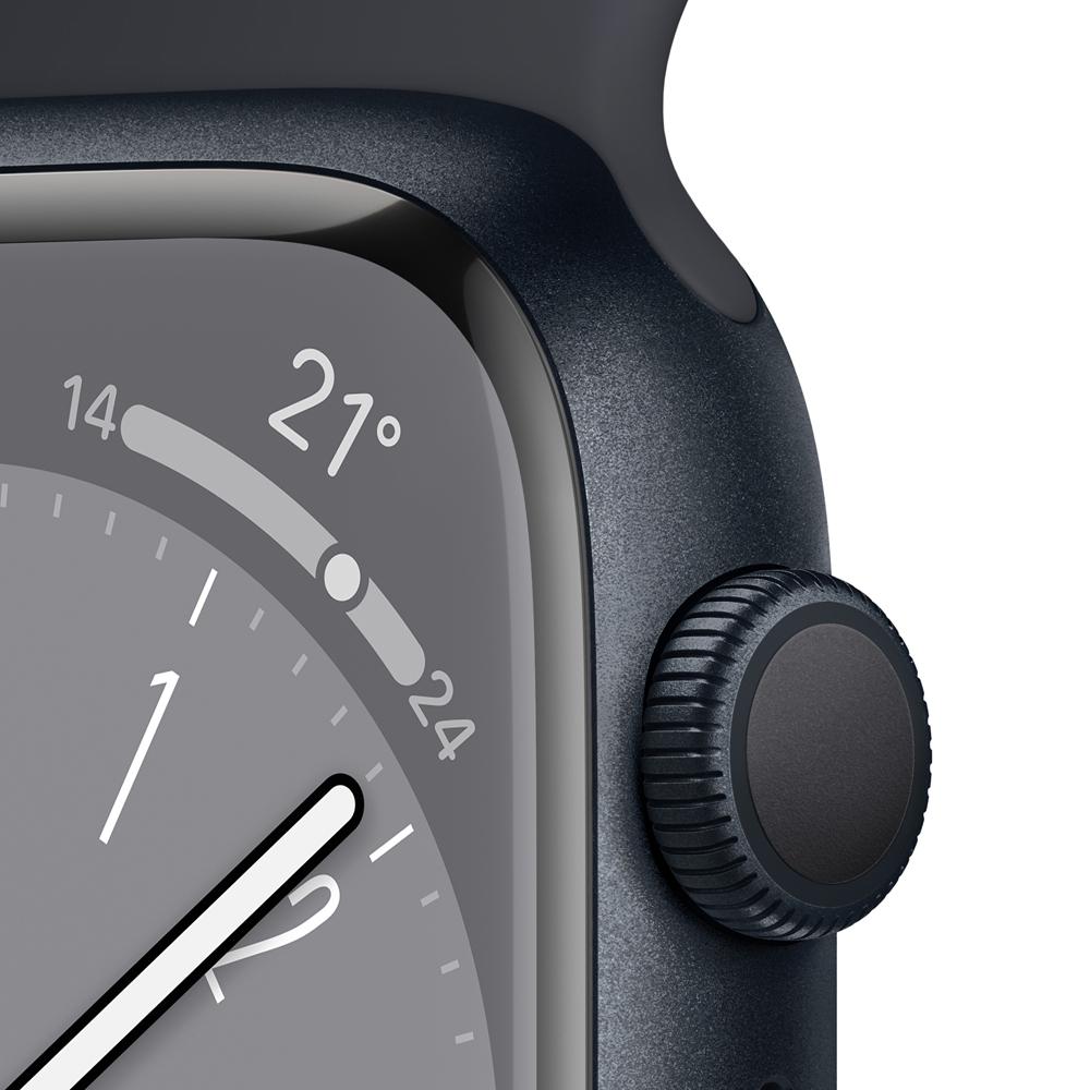 Apple Watch Series 8 (GPS) 41mm Midnight Aluminum Case with Midnight Sport Band - Perfect for Fitness Tracking, Workouts & Everyday Wear