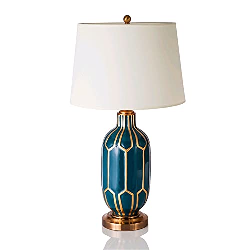 **Modern LED Table Lamp with Dimmable Warm White Light - Hand-Painted Ceramic Base, Black Lampshade - Perfect for Bedroom, Living Room & Office Decor - Art Deco Style Desk Lamp for Reading & Ambient Lighting**