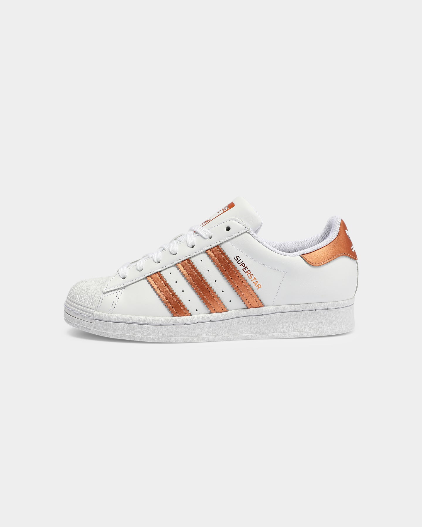 Adidas Women's Superstar Sneakers - White/Copper/Black Classic Casual Shoes for Women | Perfect for Everyday Wear, Gym & Street Style