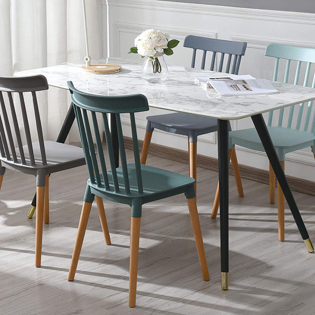 Nordic Windsor Chair - Modern Dining Chair with PP Seat & Oak Legs, Ergonomic Design for Restaurant, Office, Counter or Home Use - Perfect for Kitchen, Dining Room, Cafe and Workspace