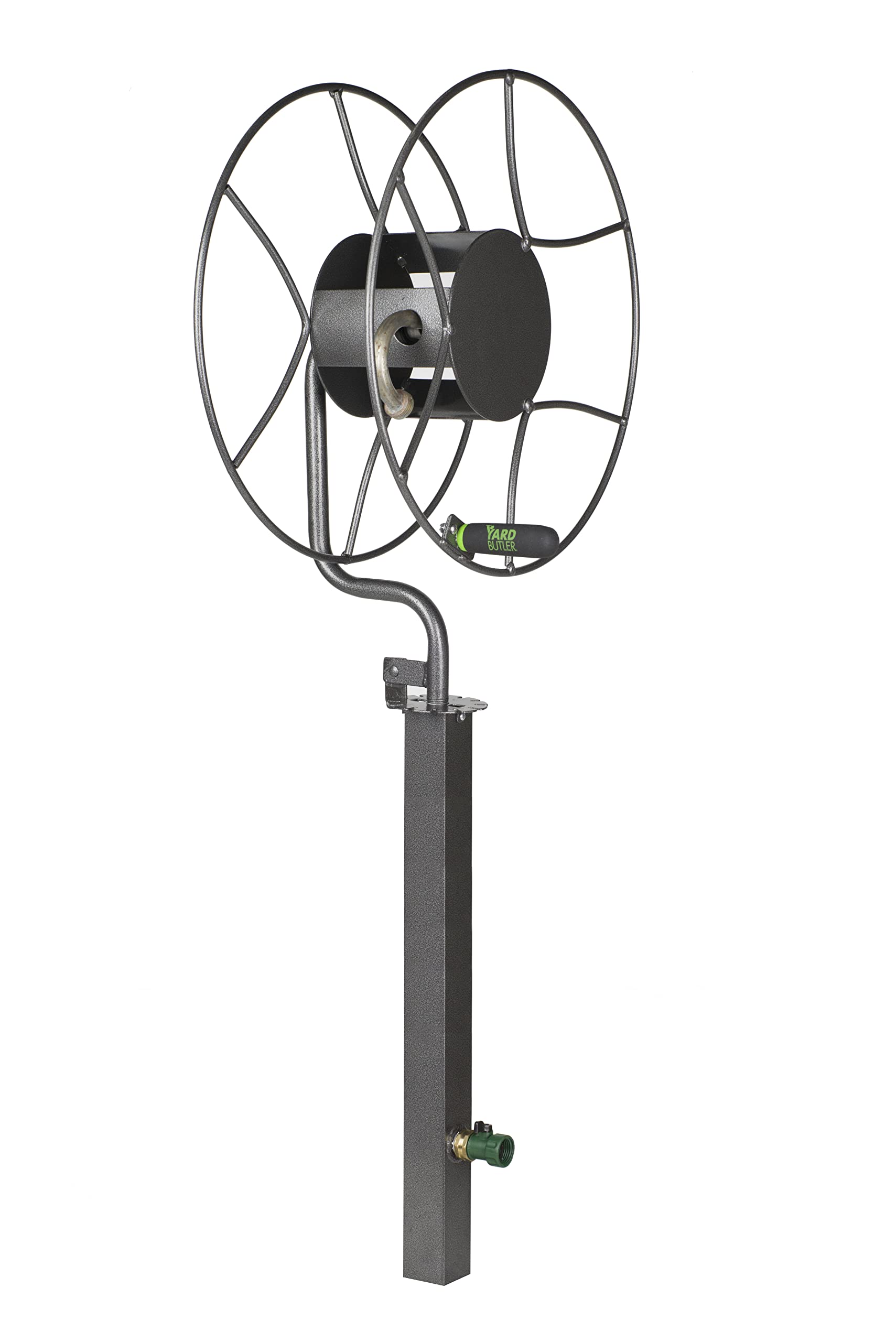 Yard Butler 360° Swivel Hose Reel Stand - Heavy Duty Metal Freestanding Garden Hose Holder for Yard, Lawn & Outdoor Use - Perfect Water Hose Caddy with 360 Rotation for Easy Watering & Storage