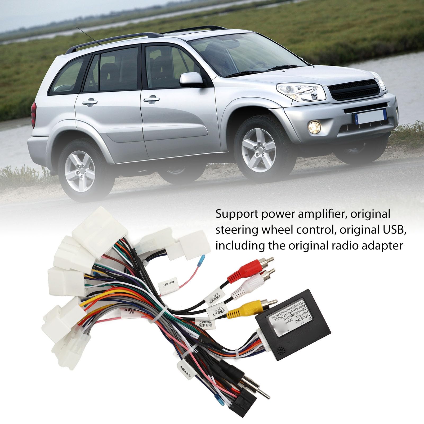 Universal Car Radio Stereo Wiring Harness Adapter with USB & CANBUS - Compatible with Toyota Camry, Tacoma - Supports Amplifier & SWC - Easy Plug & Play Installation for Aftermarket Head Units - Perfect for DIY Car Audio Upgrades & Custom Installations