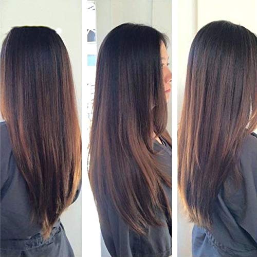 Japanese Kanekalon Heat-Resistant Straight Hair Extensions for Women - 24 Inch Brown Golden Highlighter with 5 Clips | Perfect for Cosplay, Daily Styling & Special Occasions