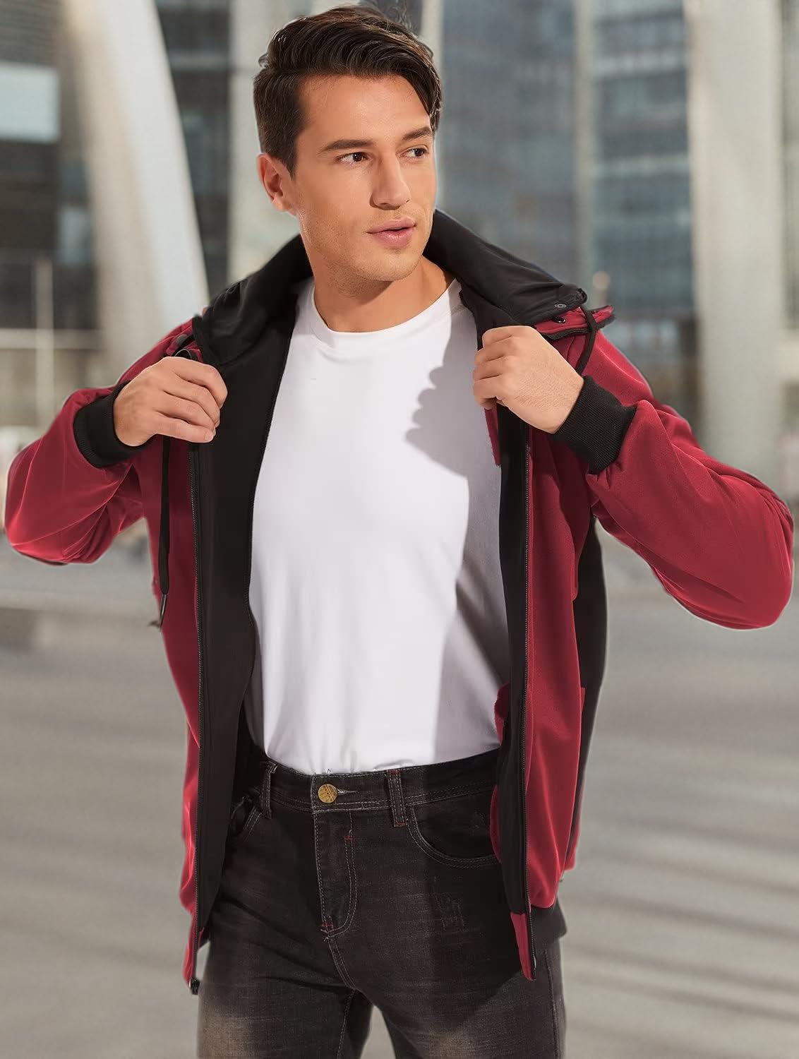 QPNGRP Men's Fleece Zipper Hoodie Jacket - Warm Winter Pullover Sweatshirt for Outdoor Activities & Casual Wear