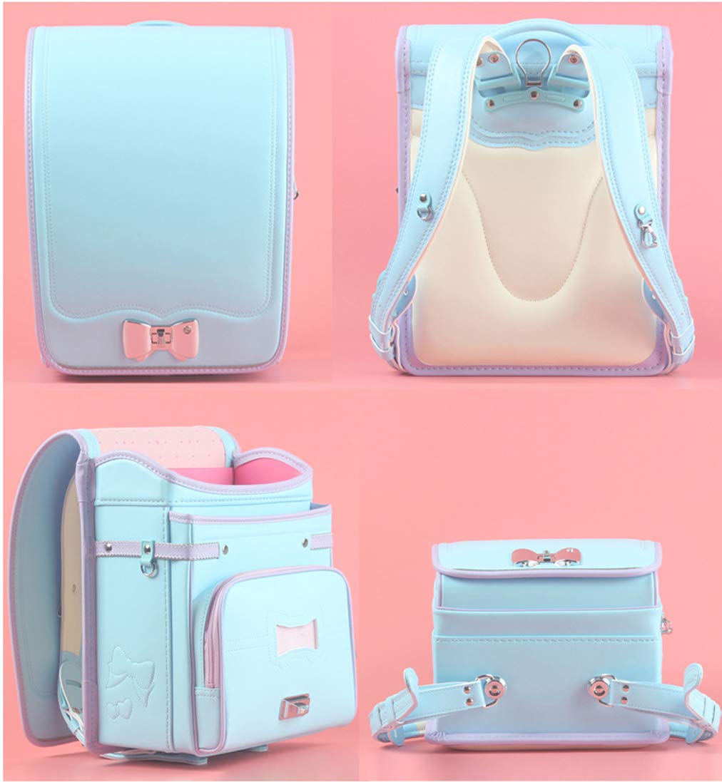 Japanese Randoseru Backpack for Boys & Girls - Lightweight PU Leather School Bag with Semi-Automatic Closure - Perfect for Elementary Students, Daily Commute & Travel