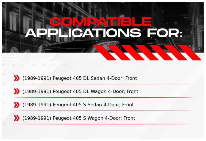 R1 Concepts Premium Ceramic Front Brake Pads and Rotors Kit - Compatible with 1989-1991 Peugeot 405 | High-Performance Braking System for City Driving & Highway Safety