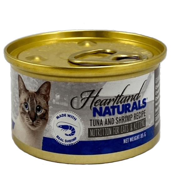 Heartland Naturals Tuna & Shrimp Recipe Canned Cat Food - High Protein Nutrition for Adult Cats & Kittens - Perfect for Mealtime, Travel & Emergency Pet Supplies
