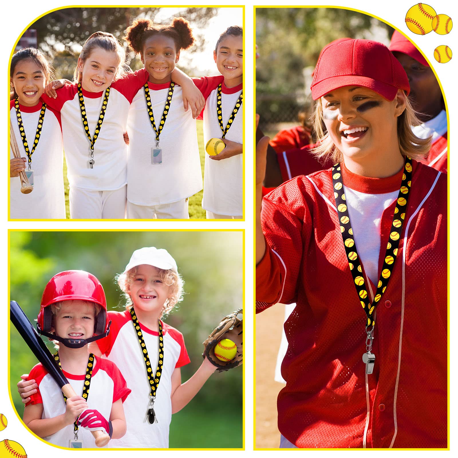 20 Pcs Sports Lanyards Keychains - Football, Basketball, Soccer - Team Gifts for Fans & Players