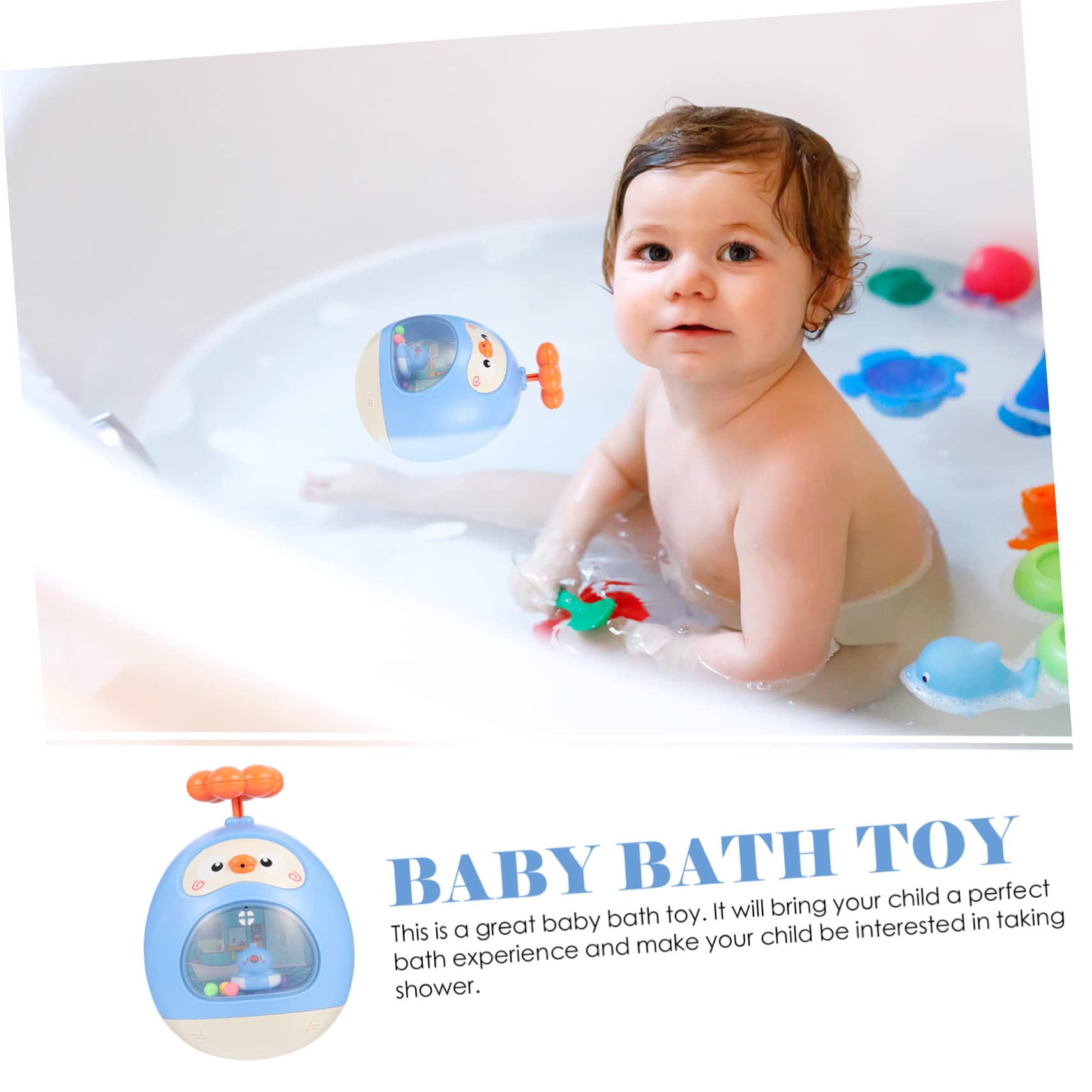 FAVOMOTO 2-Pack Sky Blue Tumbler Bath Toys for Kids - Fun Water Play for Pool, Beach & Bathtub | Durable & Safe Splash Spray Toys for Toddlers & Infants