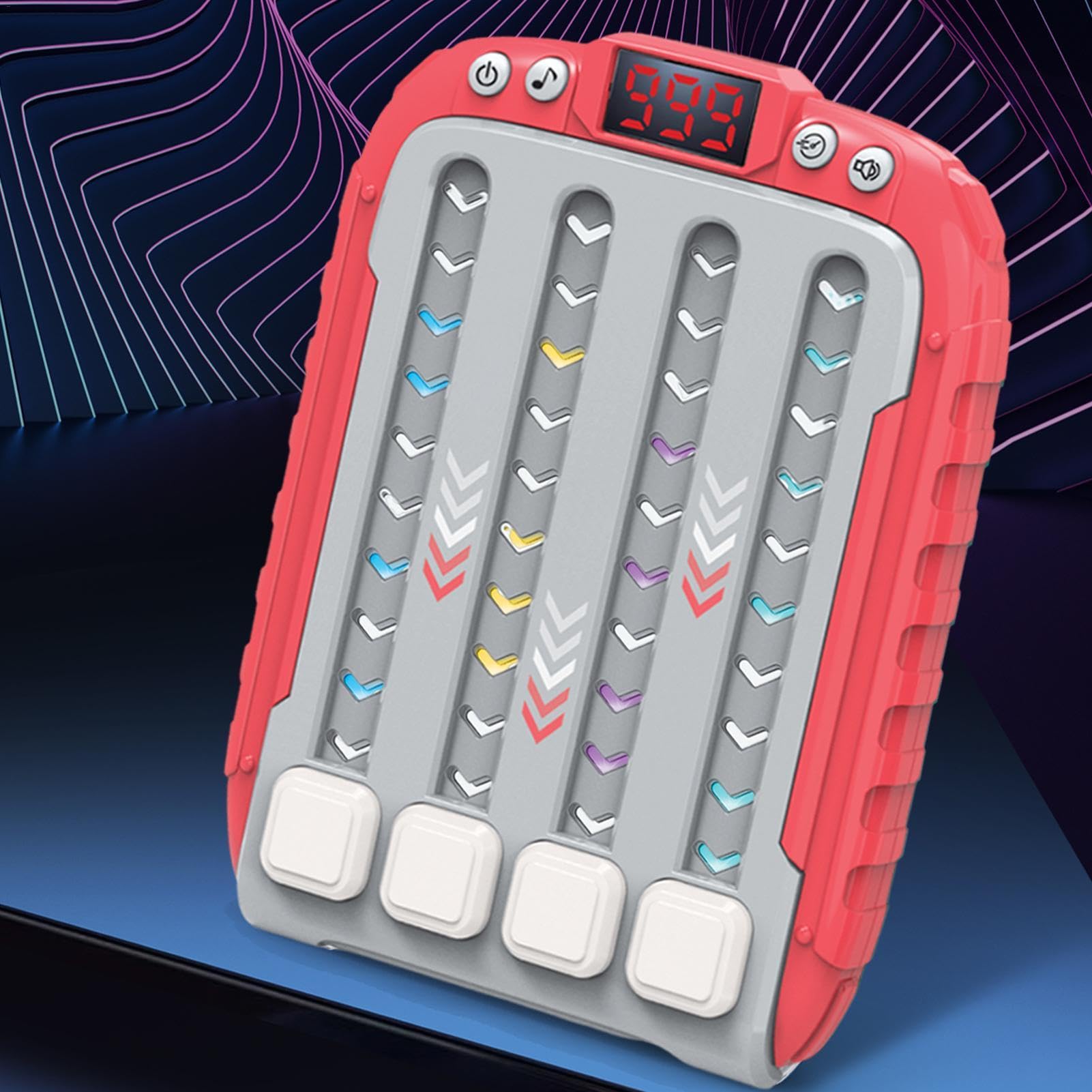 Fast Press Quick Push Game - Handheld Music Puzzle Game Console for Kids, Comfortable Grip Sensory Toys with Bubble Pop Stress Relief - Portable & Easy to Use for Travel, Parties & Family Game Night