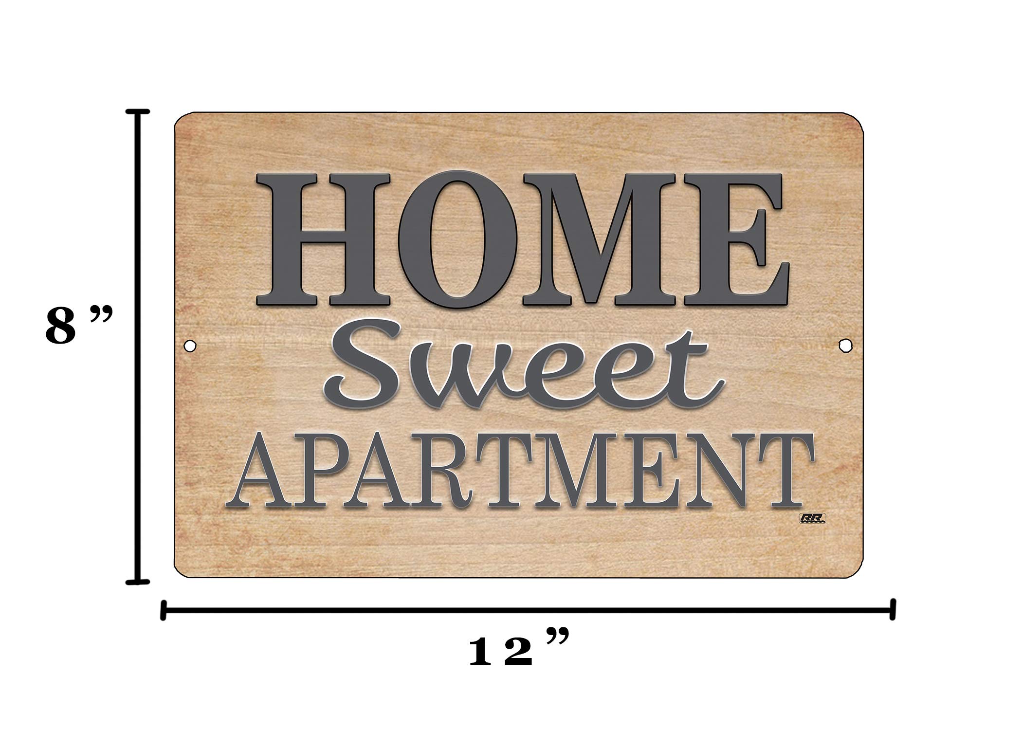 Rogue River Tactical Funny Sarcastic Metal Tin Sign - 'Home Sweet Apartment' Wall Decor Art Poster for Man Cave, Office, Bar & Garage Decoration