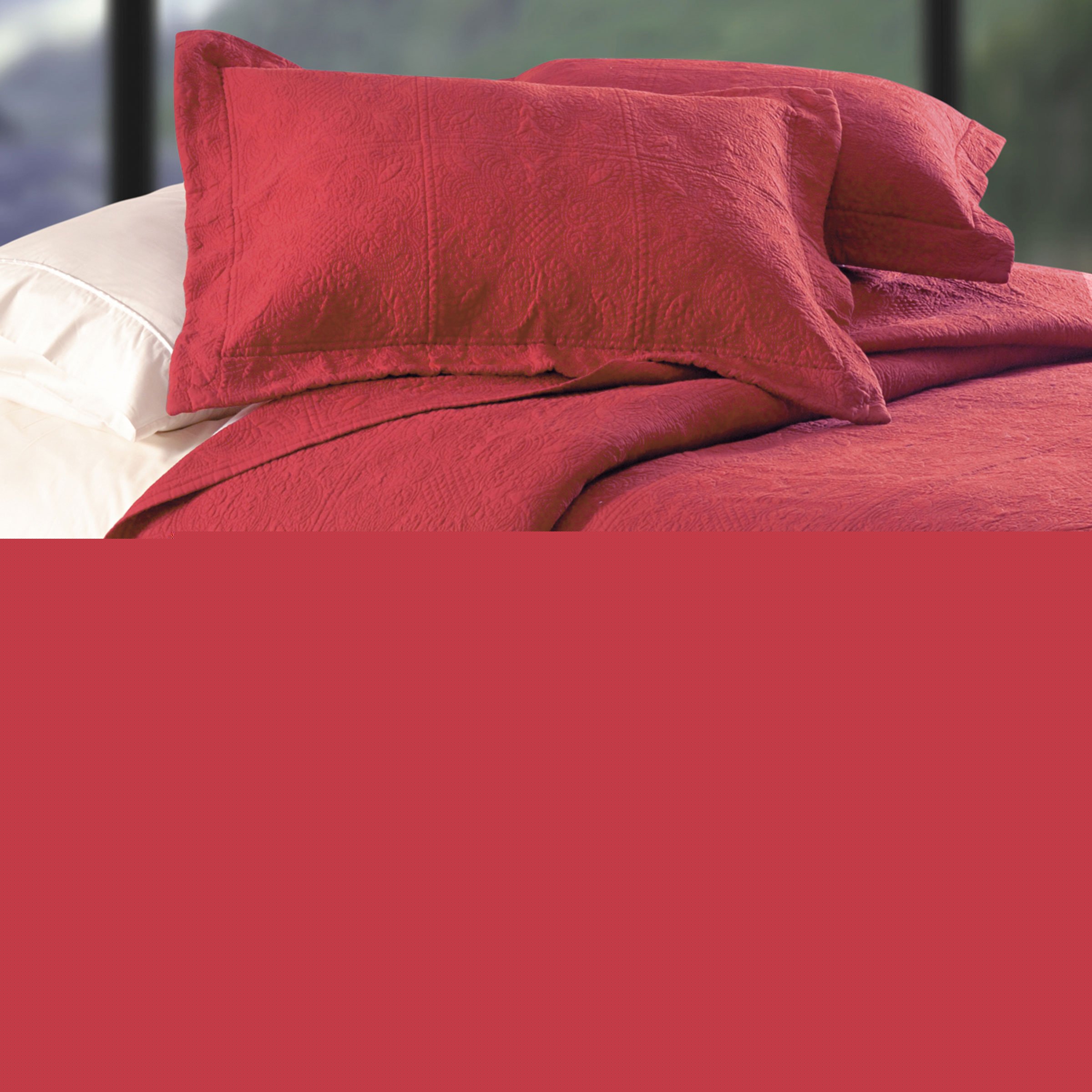 Luxury C&F Home Brick King Matelassé Duvet Cover Set - King Size Brick Red Bedding - Perfect for Master Bedroom & Guest Room Decor