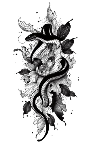 Symphony Of Snakes And Flowers Tattoo Sticker