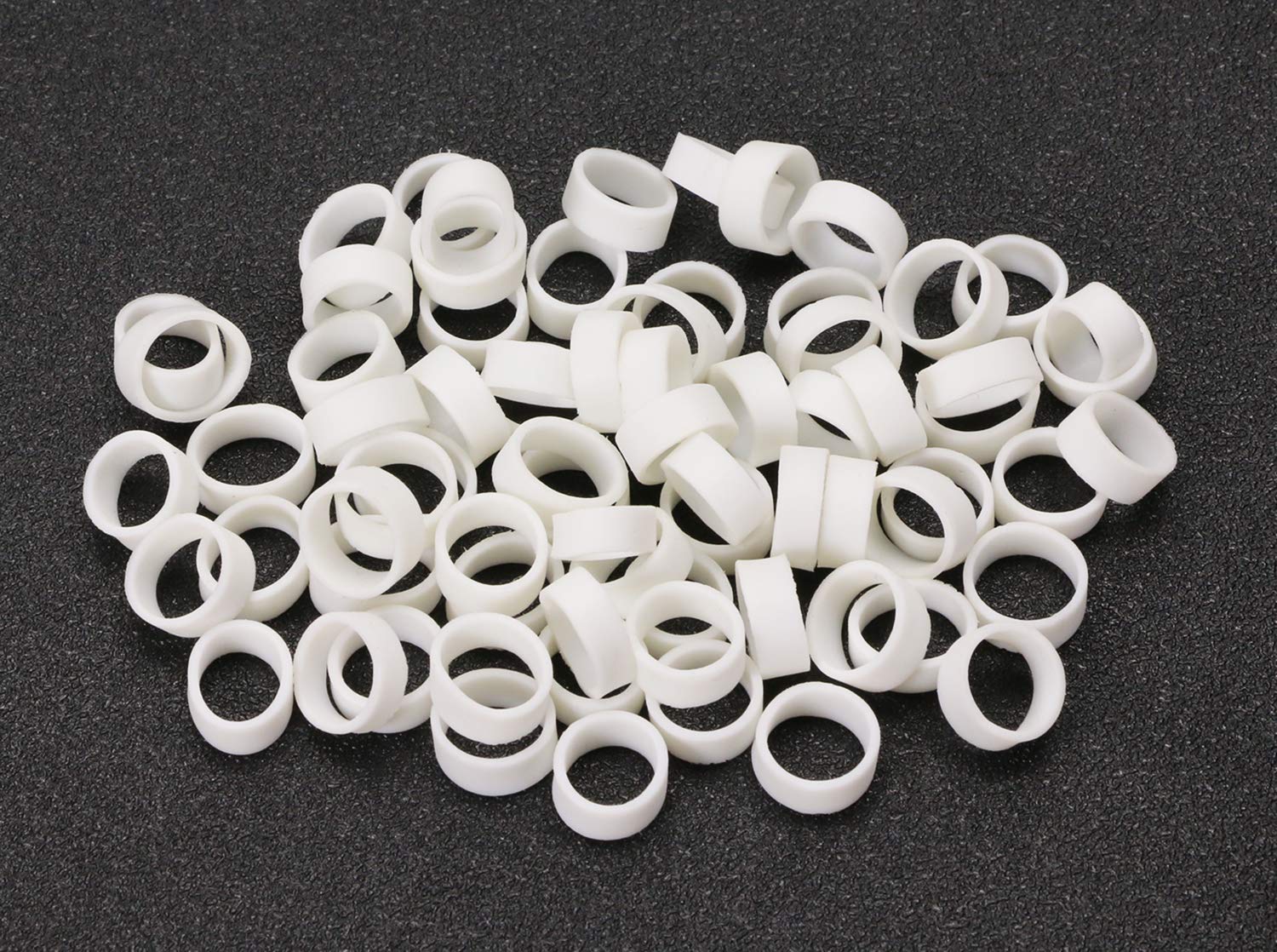 ONLYKXY 100-Pack Reusable Silicone Cable Ties - Flexible Cord Organizers for Data Lines & Power Cables - Elastic Rubber Bands & Coil Rings (White) - Perfect for Home, Office & Travel Cable Management