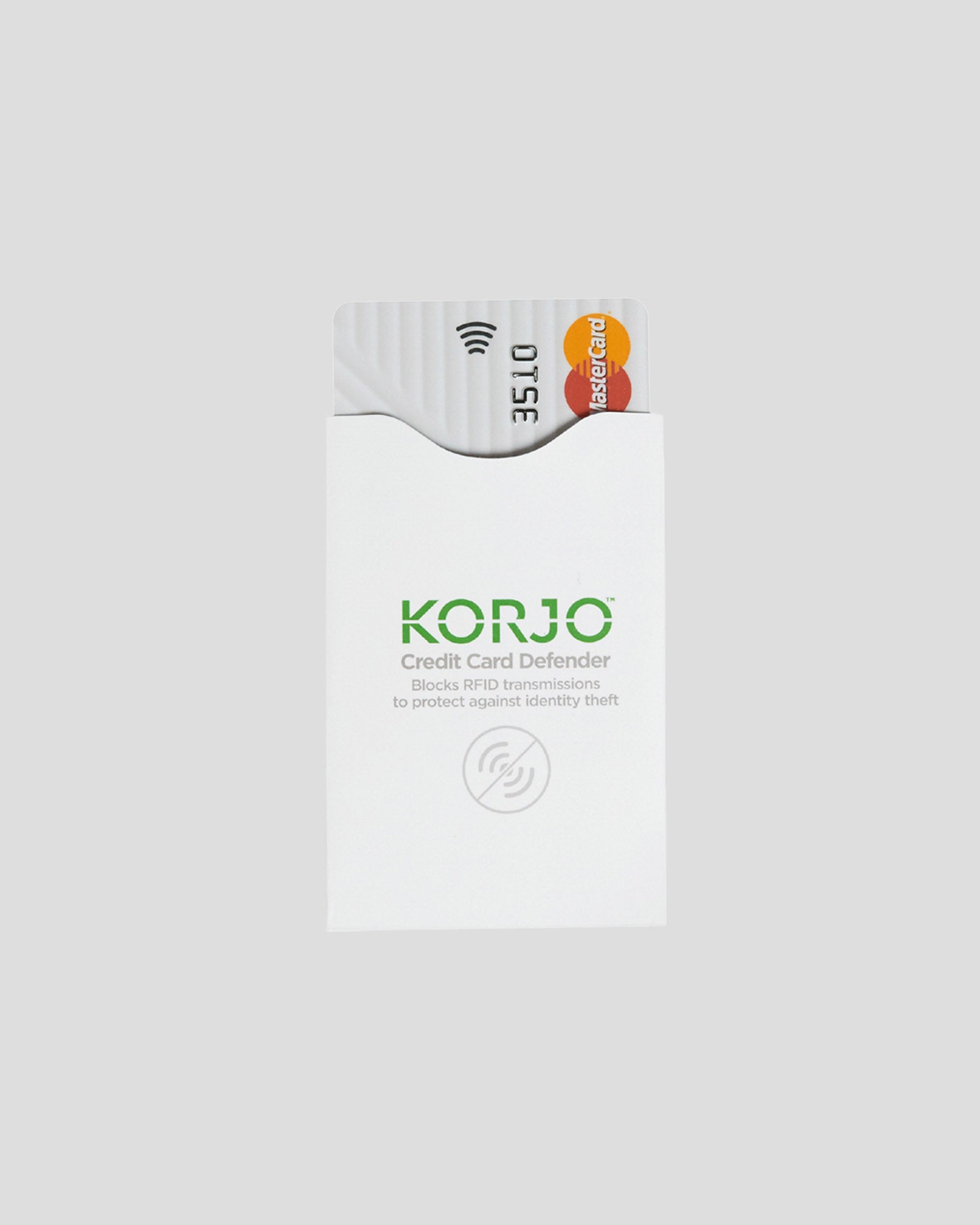 Korjo RFID Blocking Credit Card Holder - Slim White Wallet for Contactless Protection | Secure Your Cards from Digital Theft | Perfect for Travel, Work & Everyday Use