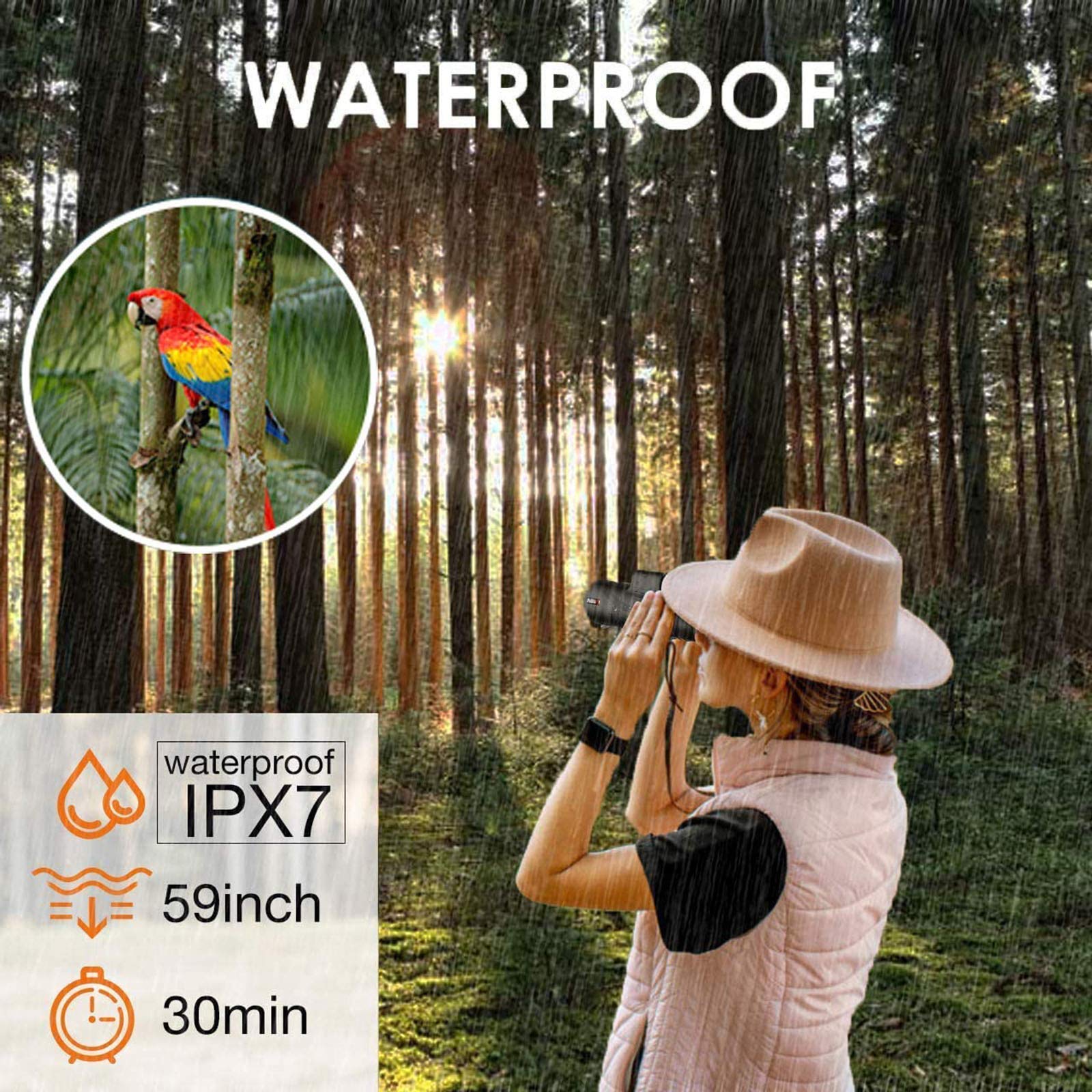 ROLTIN 40X60 HD Monocular Telescope with Tripod Clip - Waterproof, Zoom, Universal Phone Mount for Bird Watching, Hunting, Camping & Outdoor Adventures