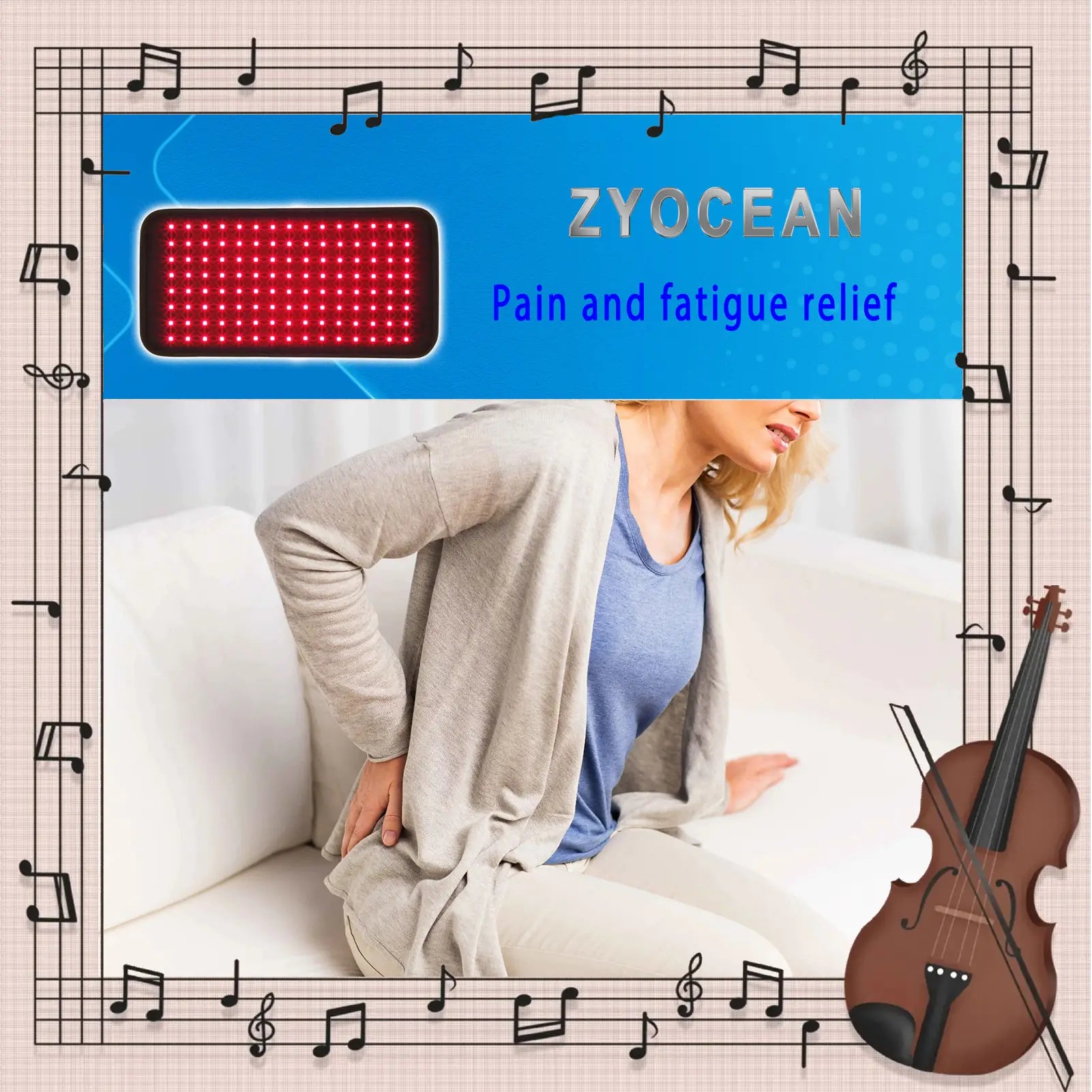 Infrared Light Therapy Belt for Pain Relief - Rechargeable Heating Pad for Back, Shoulder & Joint Pain - Portable Red Light Therapy Device for Home Use