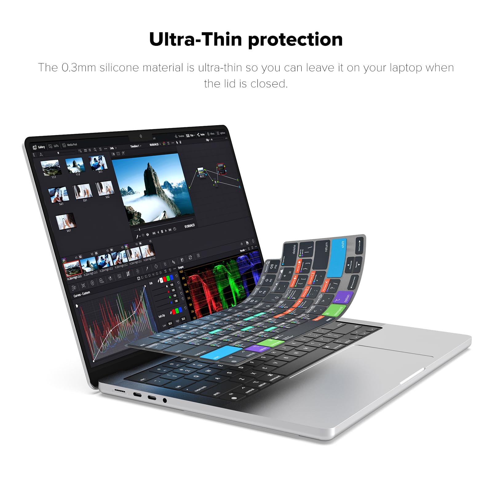 JCPal DaVinci Resolve Shortcut Keyboard Cover for MacBook Pro 14