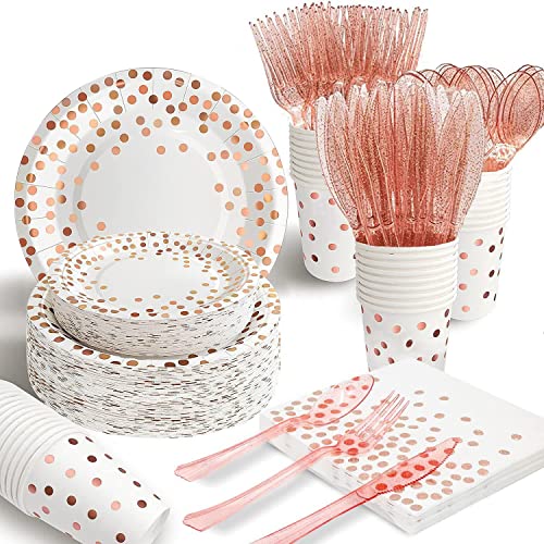 175pcs White and Rose Gold
