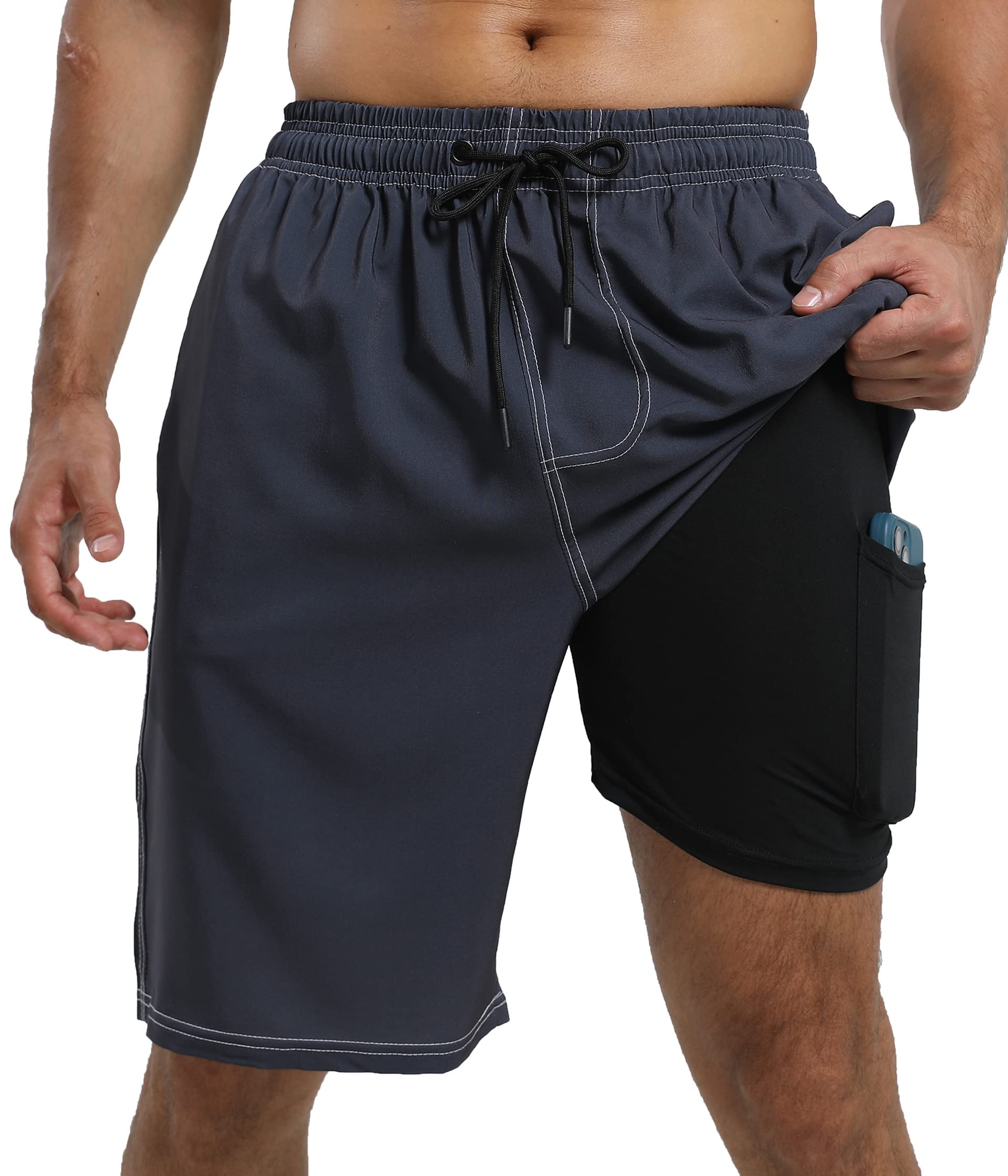 **Men's Quick Dry Swim Trunks with Compression Liner - Lightweight Beach Shorts for Swimming, Surfing & Summer Sports | Perfect for Pool, Vacation & Water Activities**