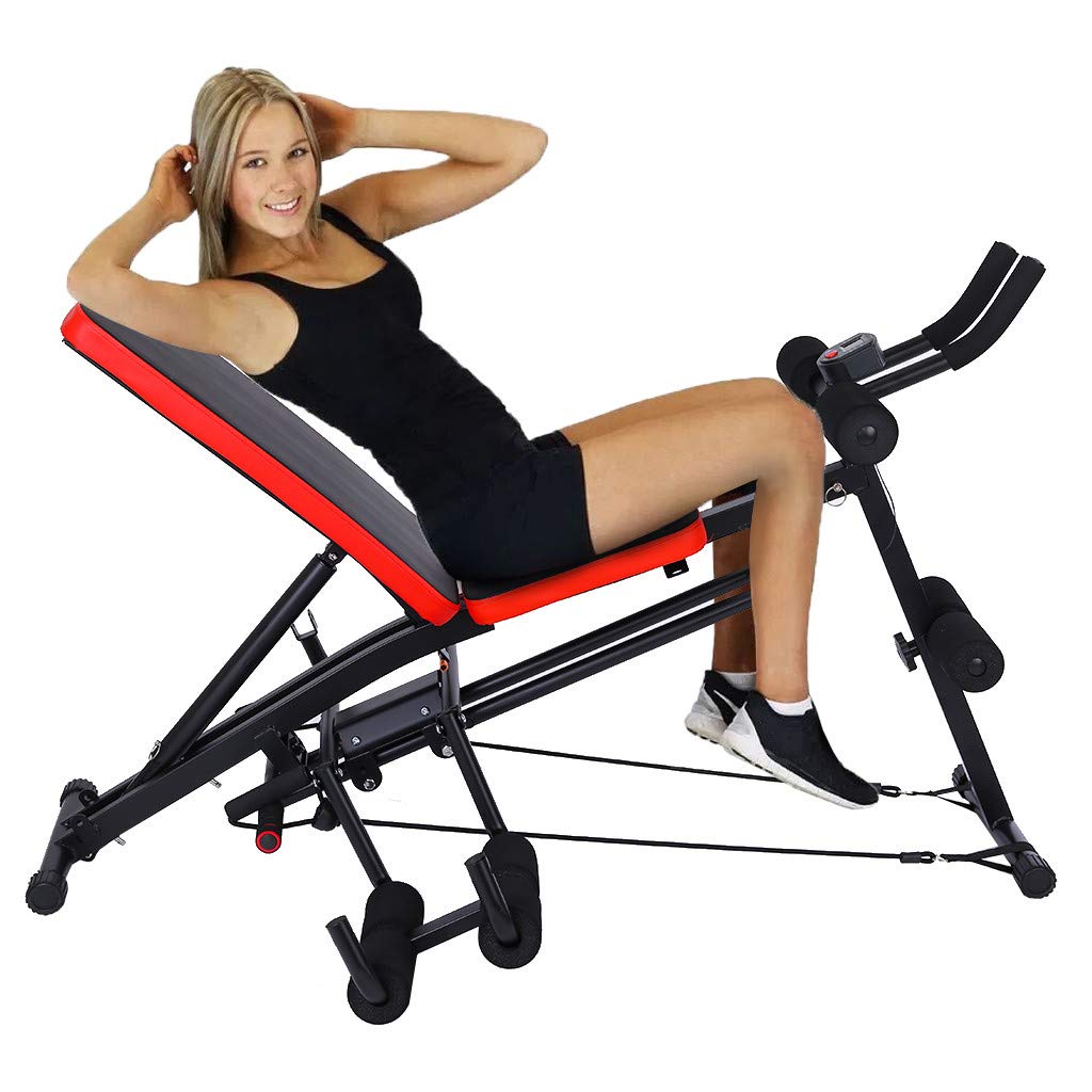 VISDRON 8-in-1 Adjustable Dumbbell Bench - Abdominal Trainer, Push Up Bar & Sit Up Machine for Home Gym - Perfect for Core Workouts, Strength Training & Waist Toning Exercises (Ideal for Small Spaces & Home Fitness)
