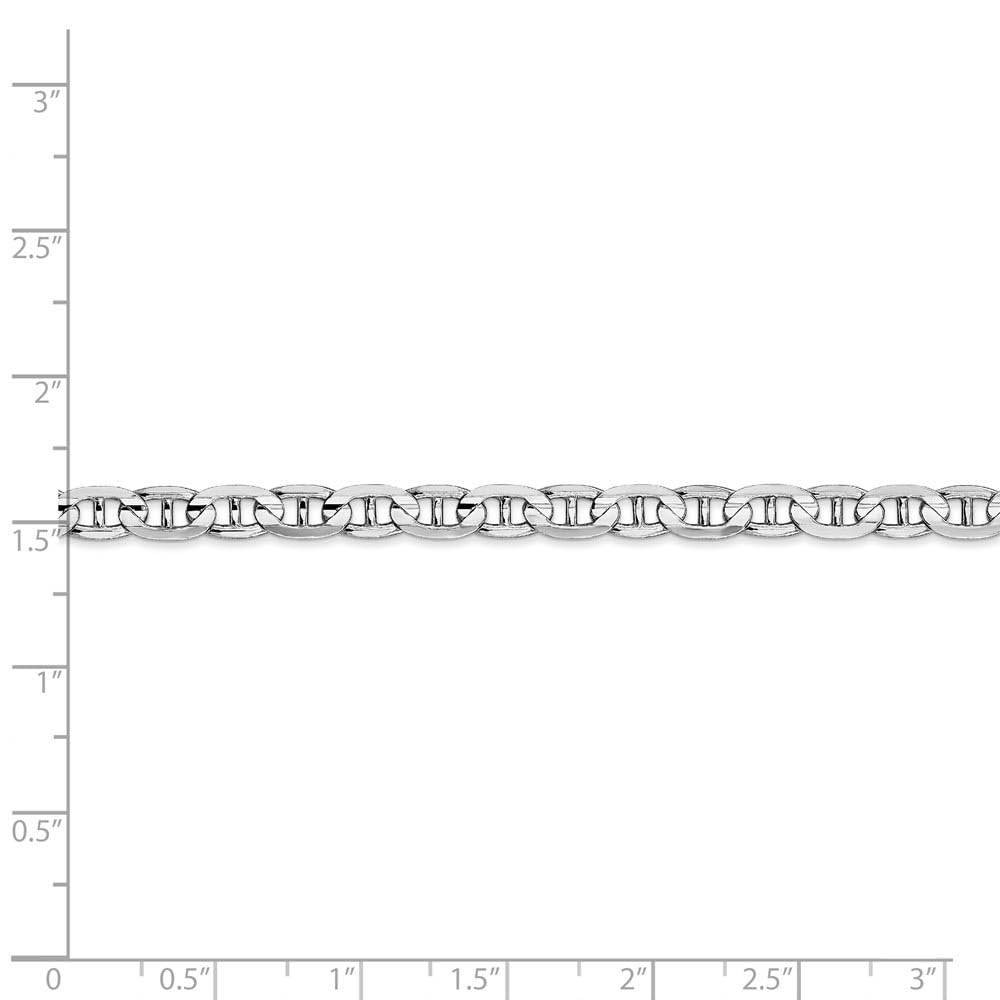 The Black Bow 4.4mm 14k White Gold Solid Concave Anchor Chain Necklace - Perfect for Elegant Evening Wear and Special Occasions