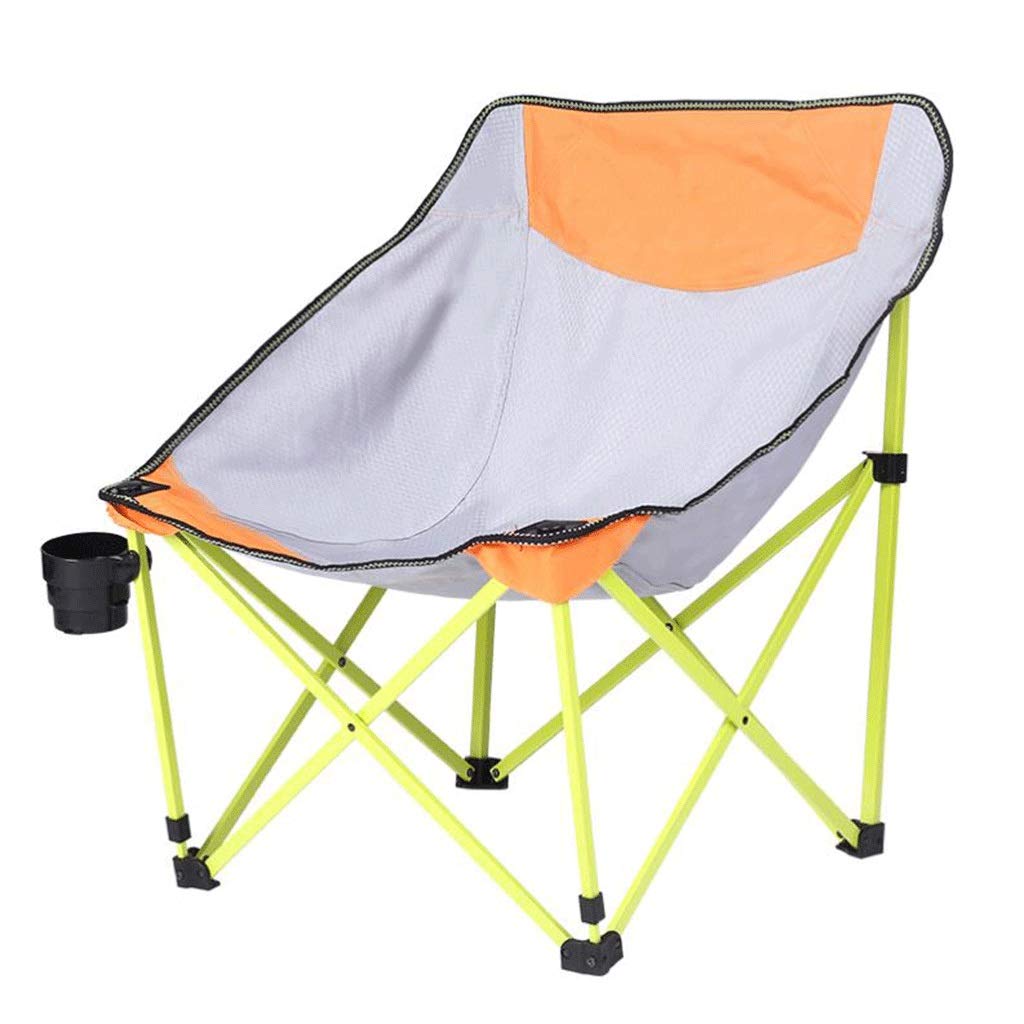 Portable Camping Folding Chair with Cup Holder & Carry Bag - 220lbs Weight Capacity Moon Saucer Chair for Outdoor, Beach, Picnic, Hiking & Backyard Relaxation