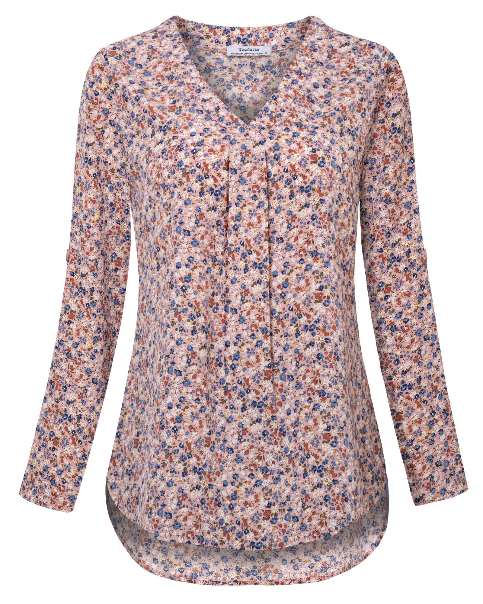Youtalia Women's Casual Blouses - Loose V-Neck 3/4 Sleeve Tunic Tops for Work & Everyday Wear | Comfortable & Stylish Office & Weekend Outfits