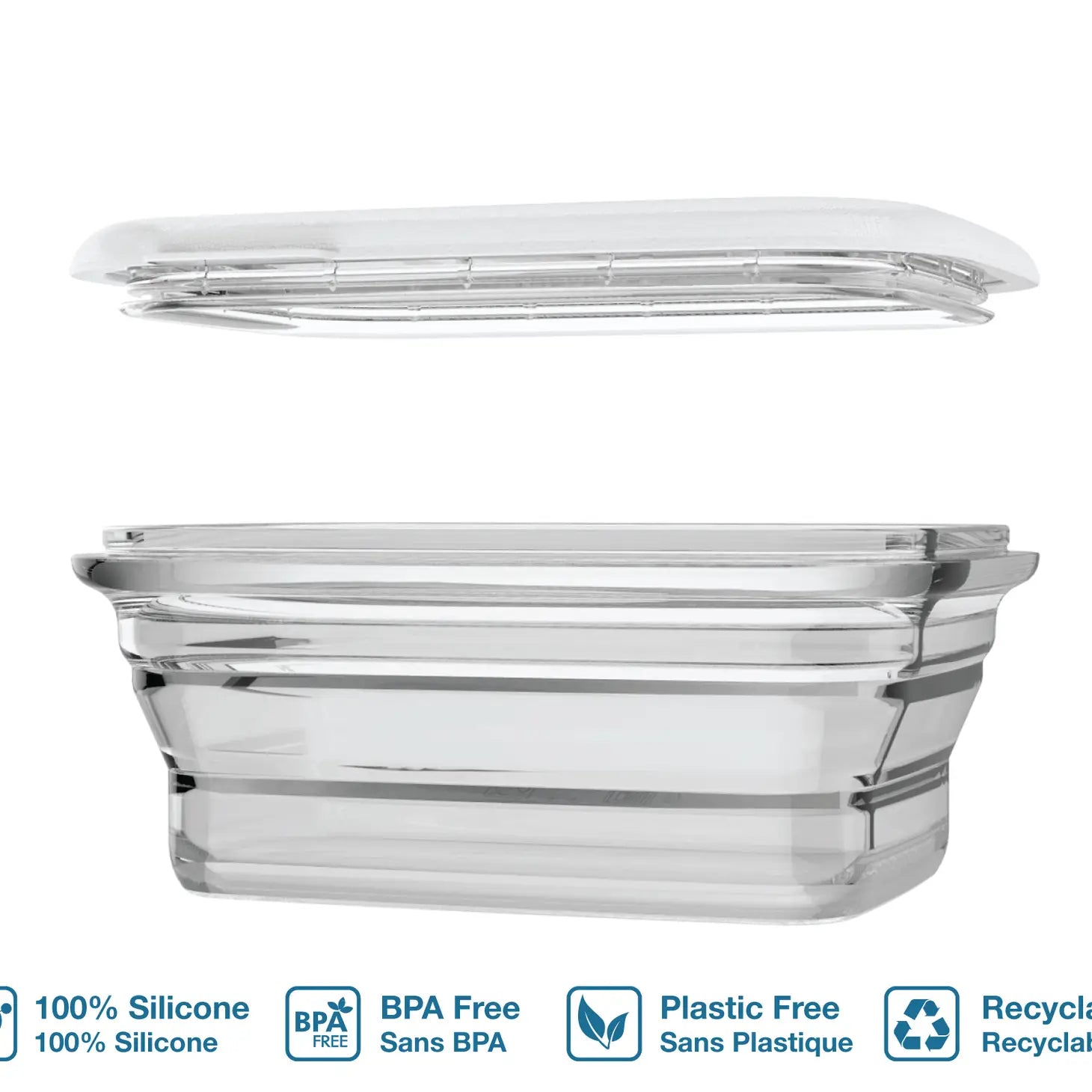 Minimalist Clear Collapsible 660ml (22oz) Food Storage Container - Perfect for Meal Prep, Snacks & On-the-Go Lifestyles