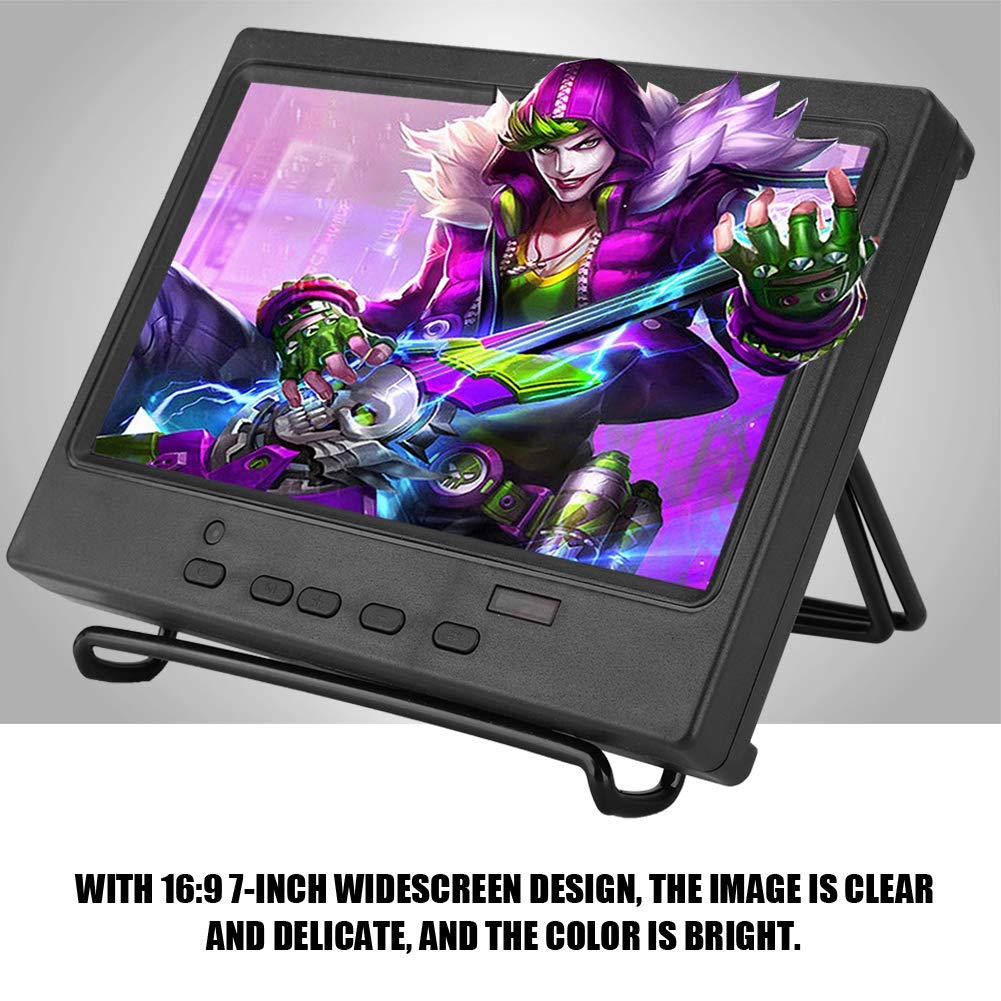 7 Inch Portable HD Monitor with 1024x600 Resolution, HDMI/VGA/AV Input for Raspberry Pi - Multifunction Display for Gaming, Coding & DIY Projects (US)