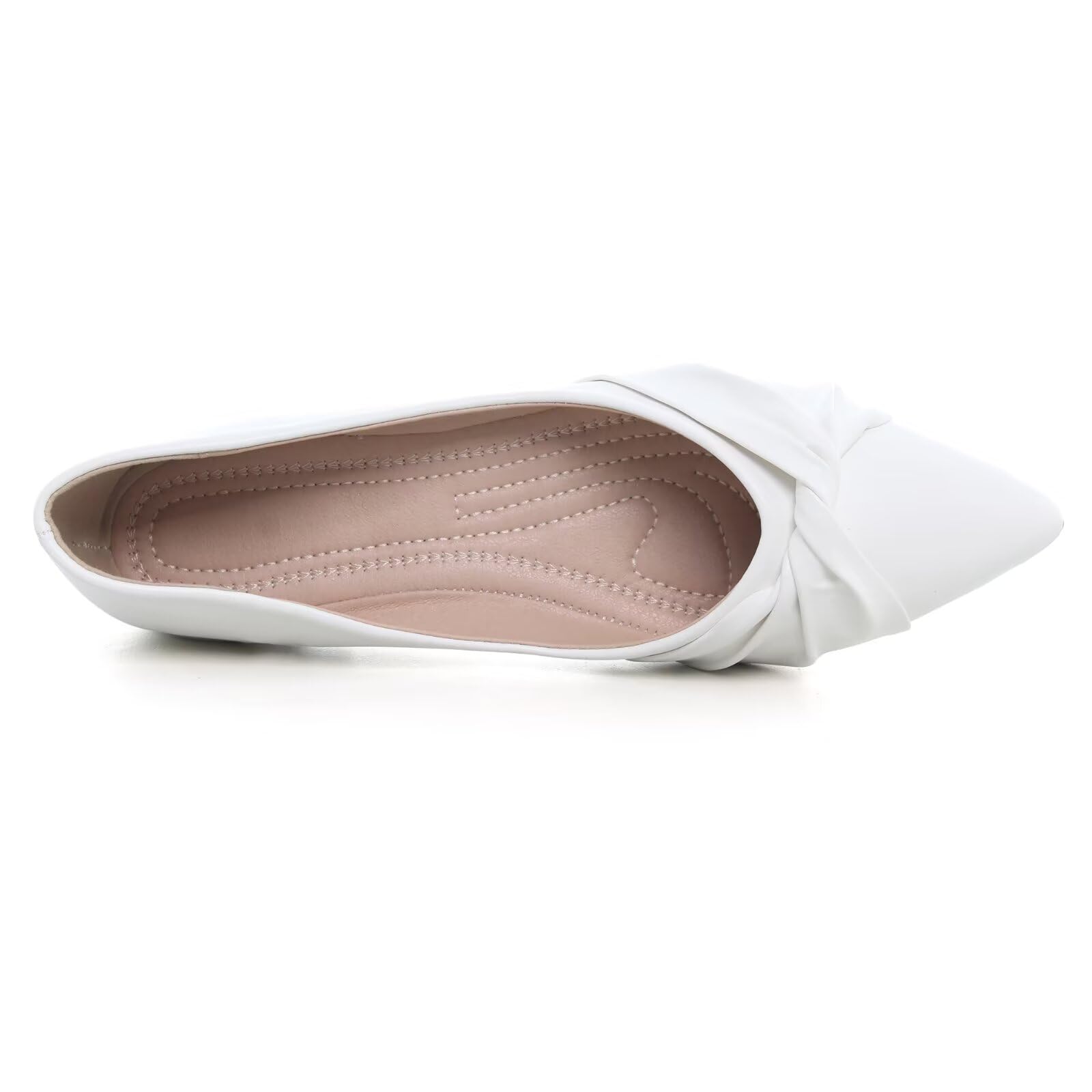 WENJIAZHIZHI Women's Ballet Flats - Comfortable Ruched Bow Pointed Toe Slip-On Loafers for Walking | Dressy Casual Shoes for Women | Perfect for Office, Dating & Daily Wear